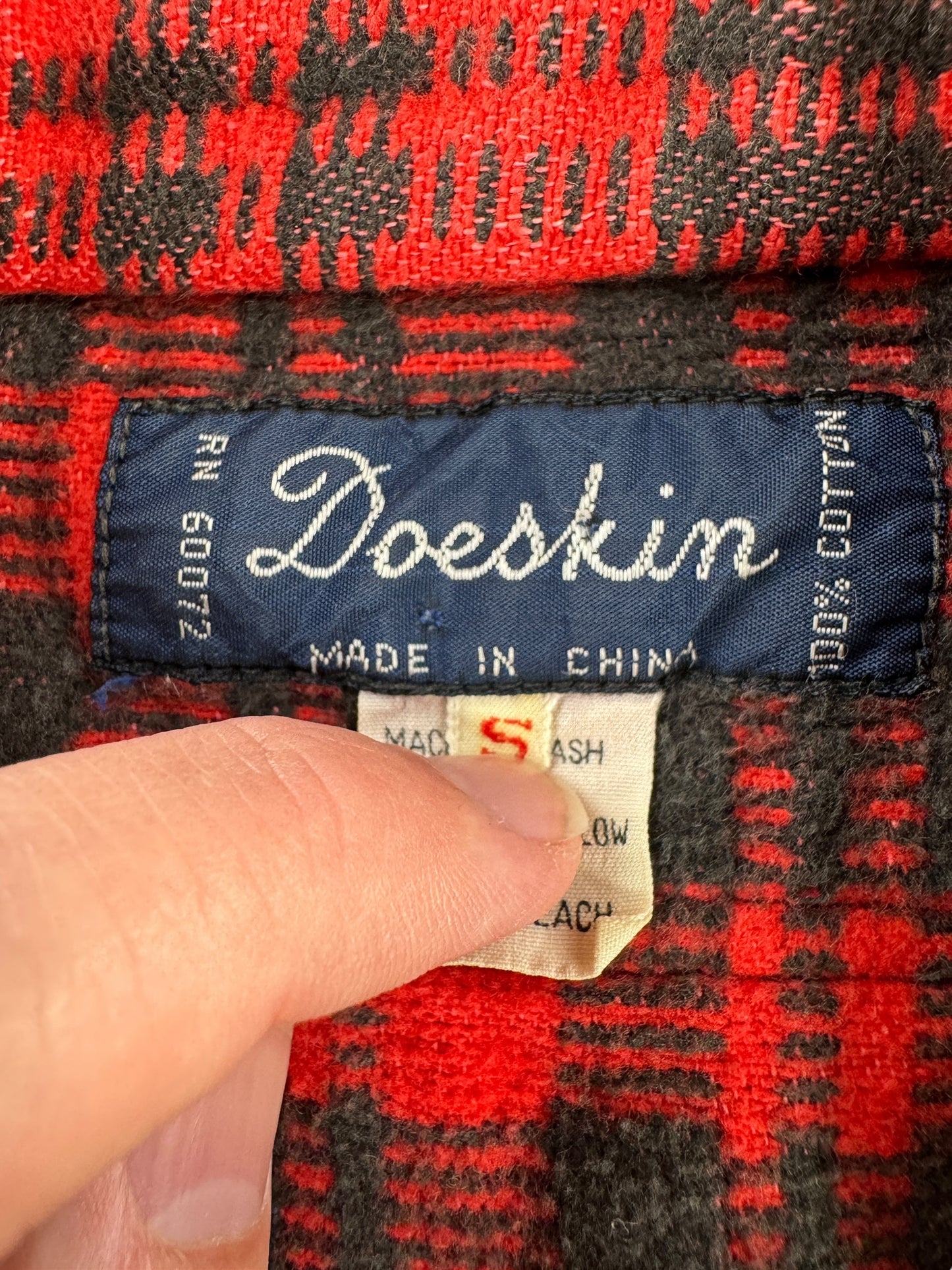 Tag on Vintage Doeskin Camp Flannel SZ S