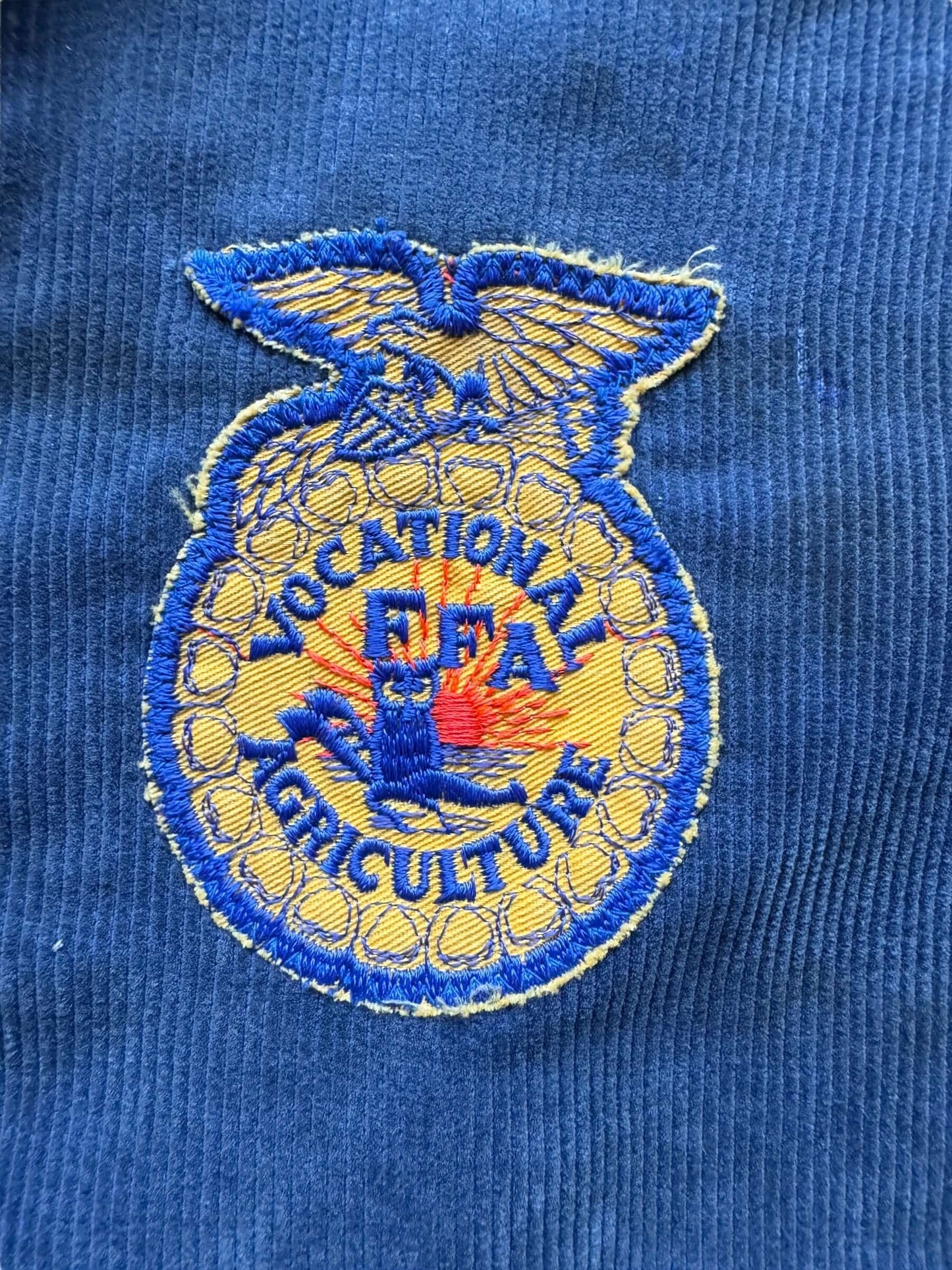 front patch of Vintage Faded Bayshore High FL FFA Jacket SZ 44