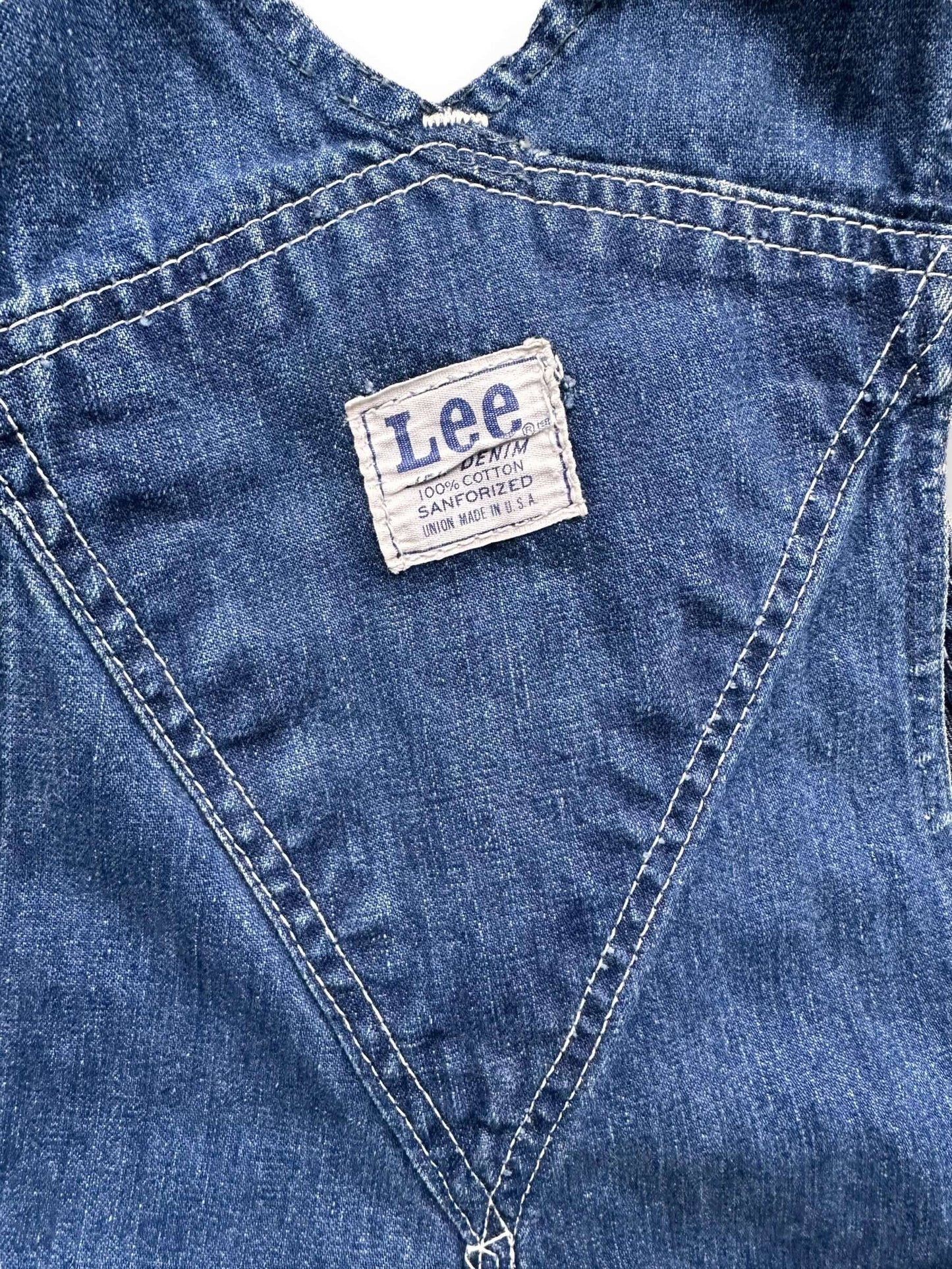 Lee Tag on Rear of 70's Era Lee Jelt Denim Overalls | Vintage Denim Workwear Seattle | Seattle Vintage Denim