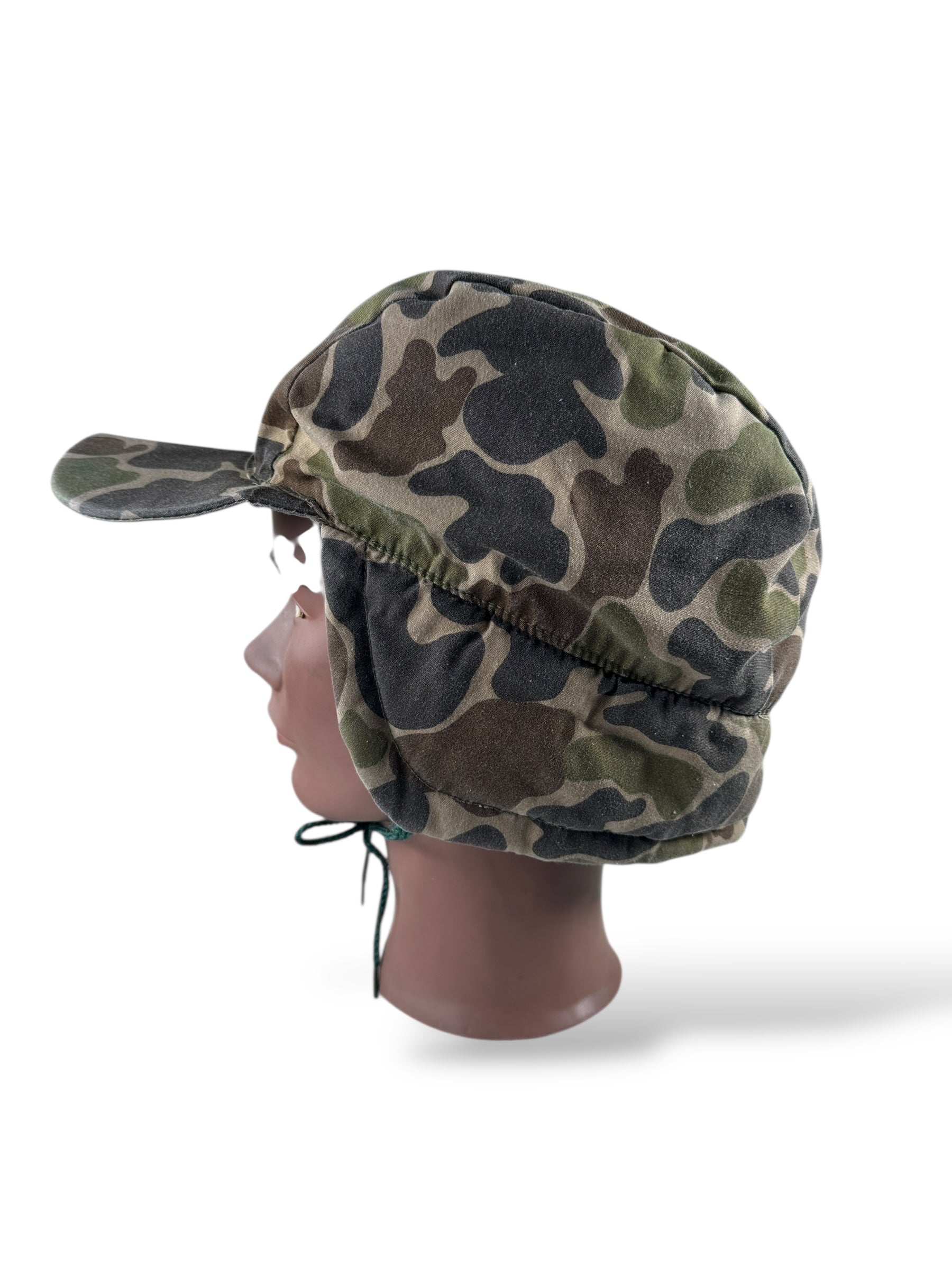Side of Vintage Eddie Bauer Duck Camo Down Hat OS