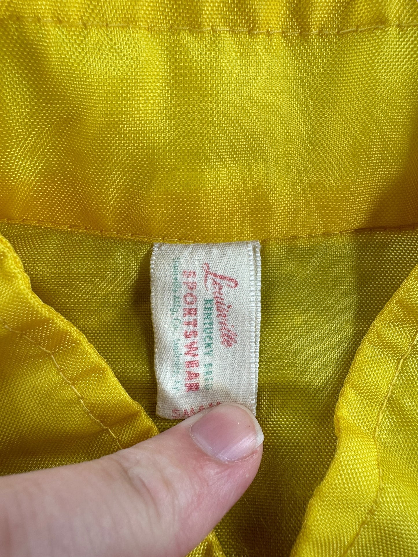 Tag on Vintage Chrysler Yellow Racing Jacket SZ S