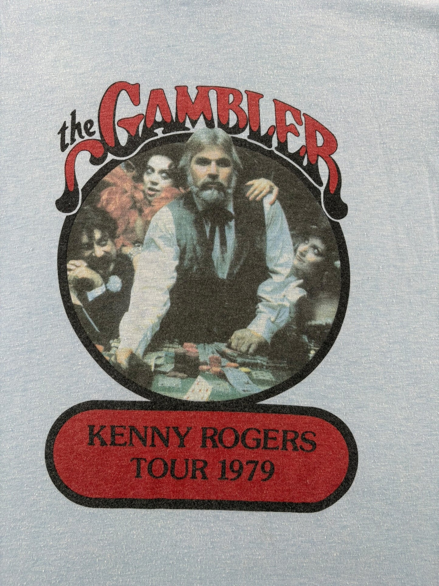 Graphic of Vintage Kenny Rogers The Gambler Tee SZ M (Fits XS)