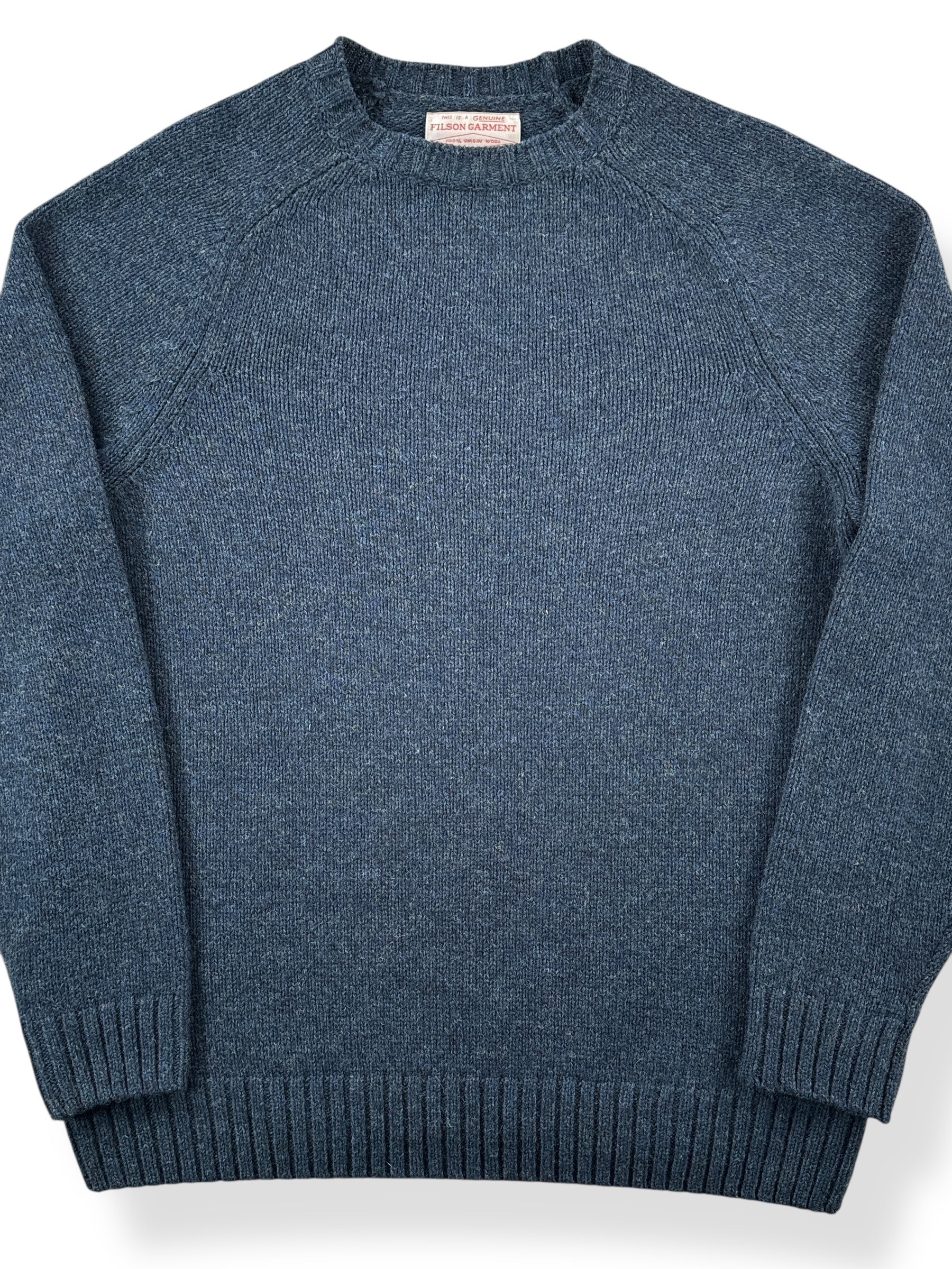 Front Close Up of Filson Made in Italy Wool Sweater SZ M