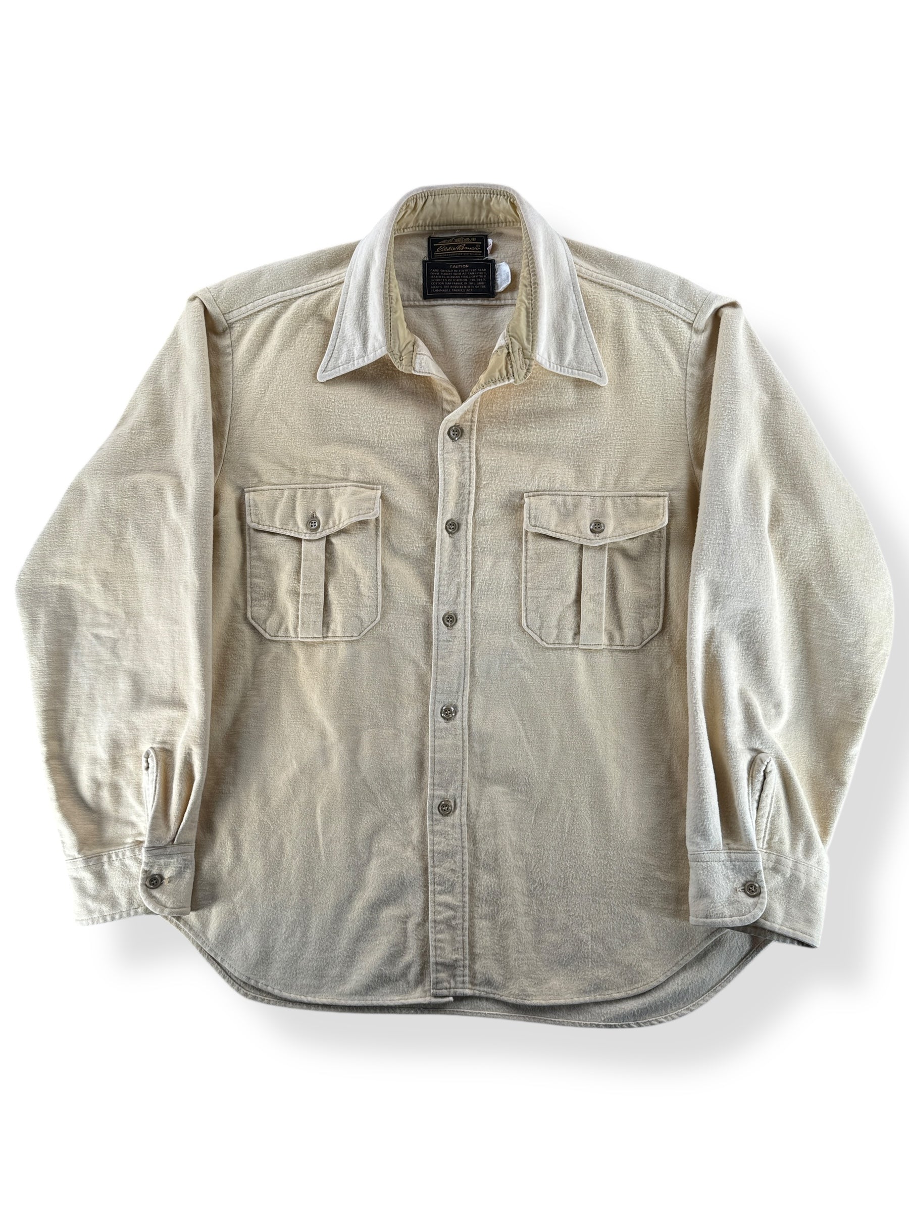 Front of Vintage Eddie Bauer Yellow Chamois Shirt SZ XL