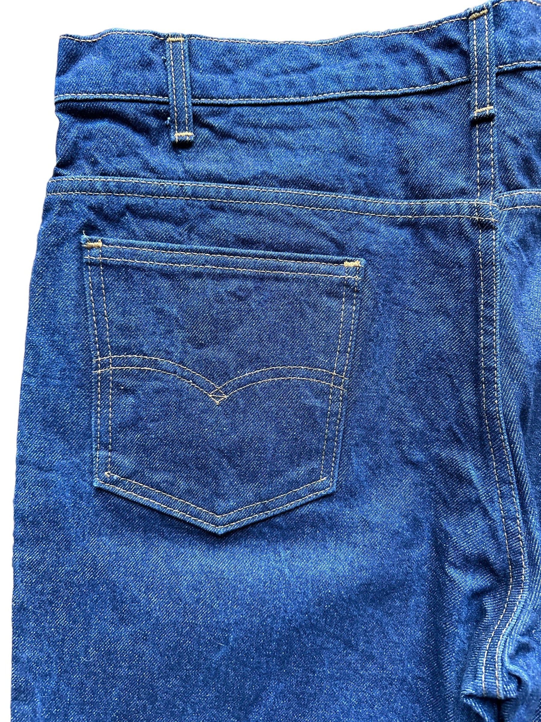 Back left pocket view of Deadstock 90s USA Levi's 501 Black Jeans 26x33 | Seattle Deadstock Vintage Jeans | Barn Owl Vintage Denim