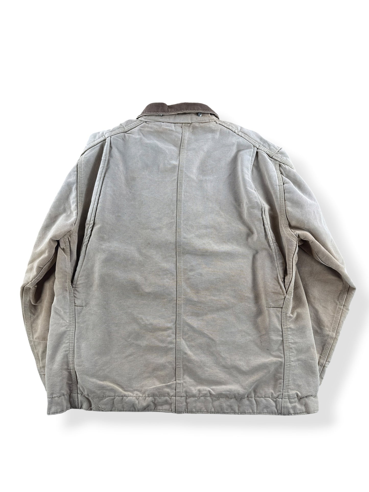 Back of Vintage 60s Blanket Lined Carhartt Chore Coat SZ 46