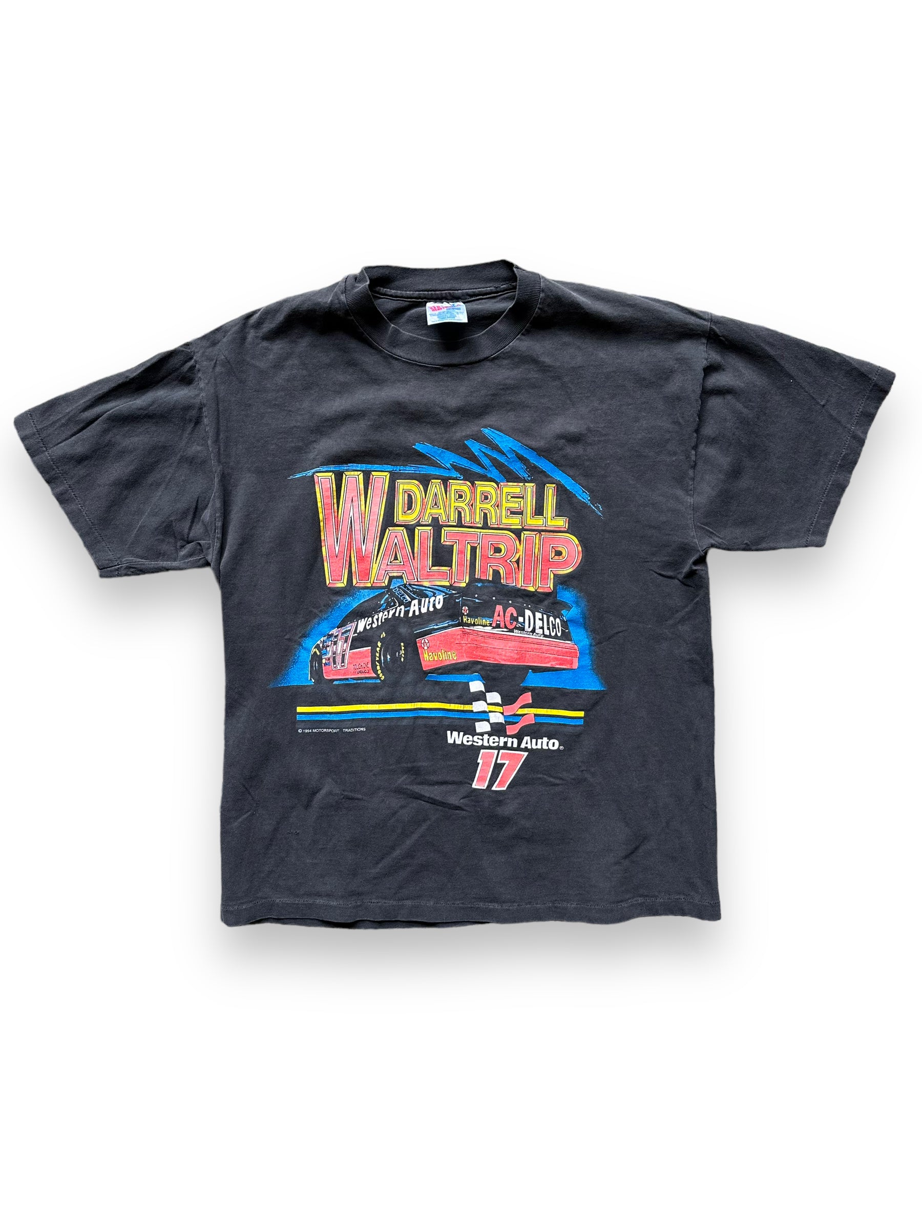 Front View of Vintage Darrell Waltrip Racing Tee Size L | Vintage NASCAR Tee | Barn Owl Vintage Seattle