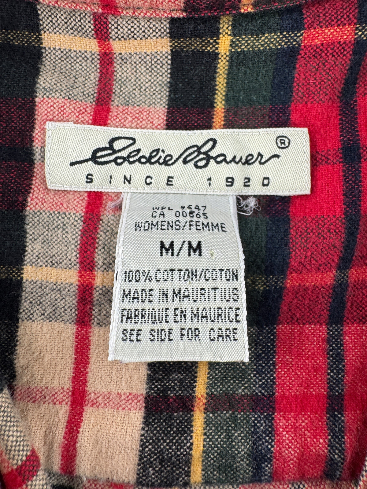 Tags on 2000s Eddie Bauer 1/4 Zip Cotton Pullover Shirt SZ M