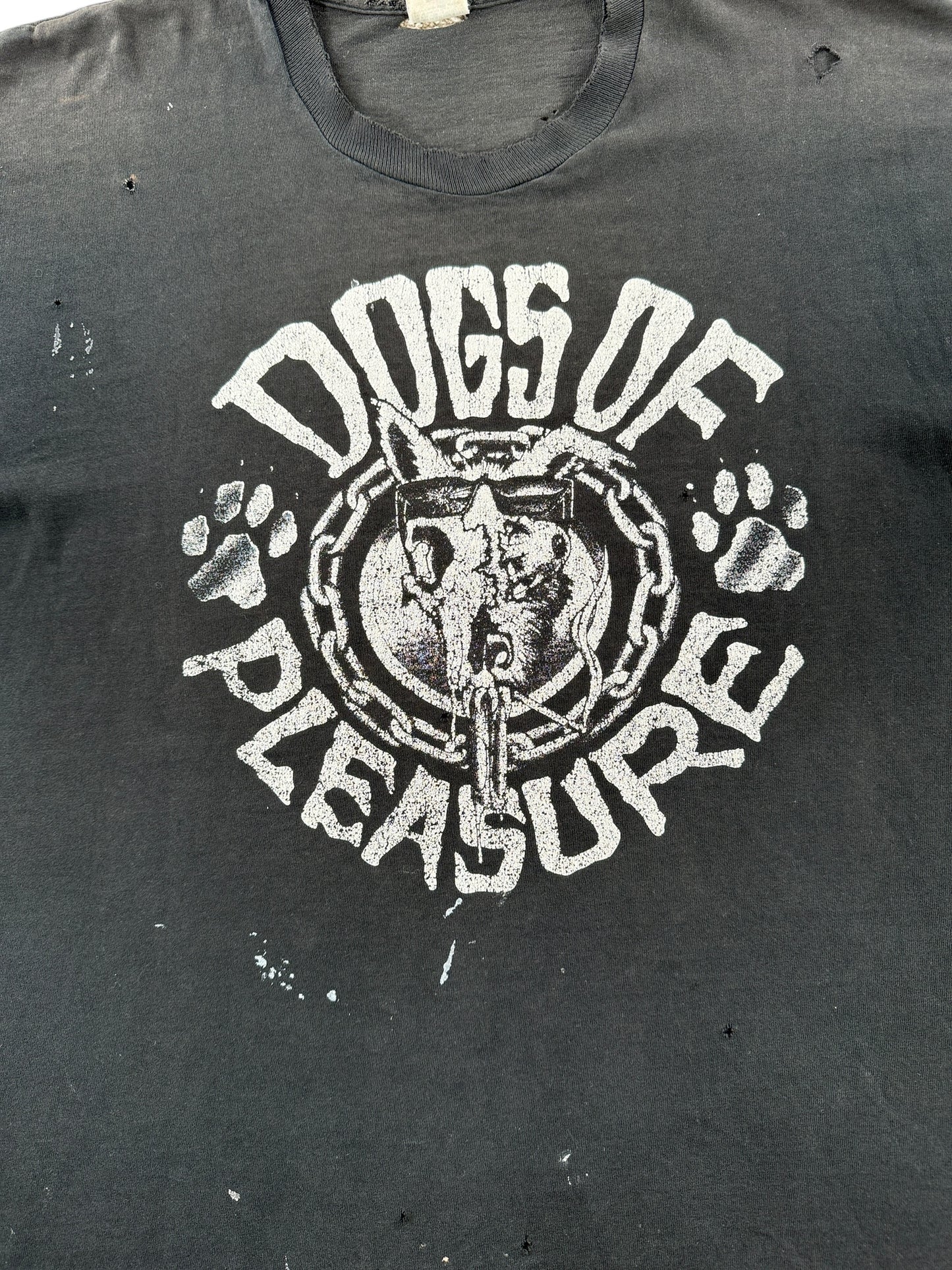 Graphic of Vintage Dogs of Pleasure Band Tee SZ XL