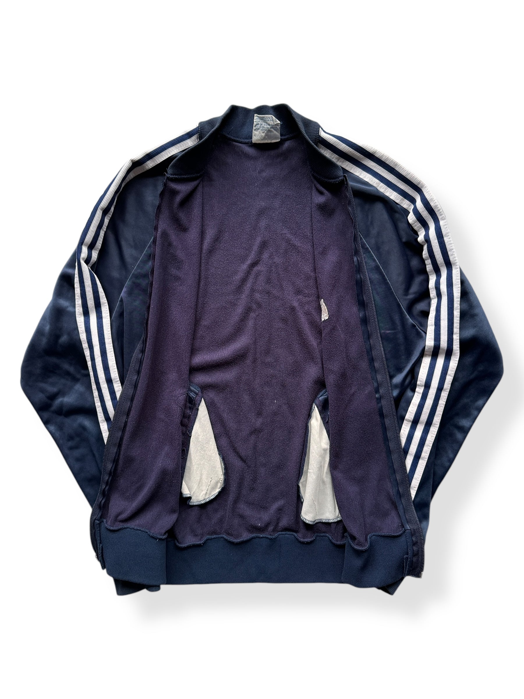 Inside of Vintage 80s Era Adidas Track Top SZ M