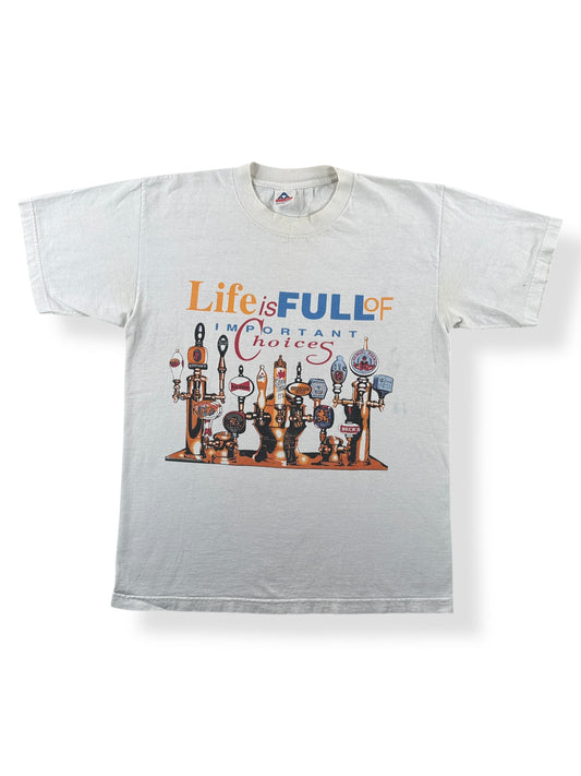 Front of Vintage Life is Full of Important Choices Beer Tee SZ L