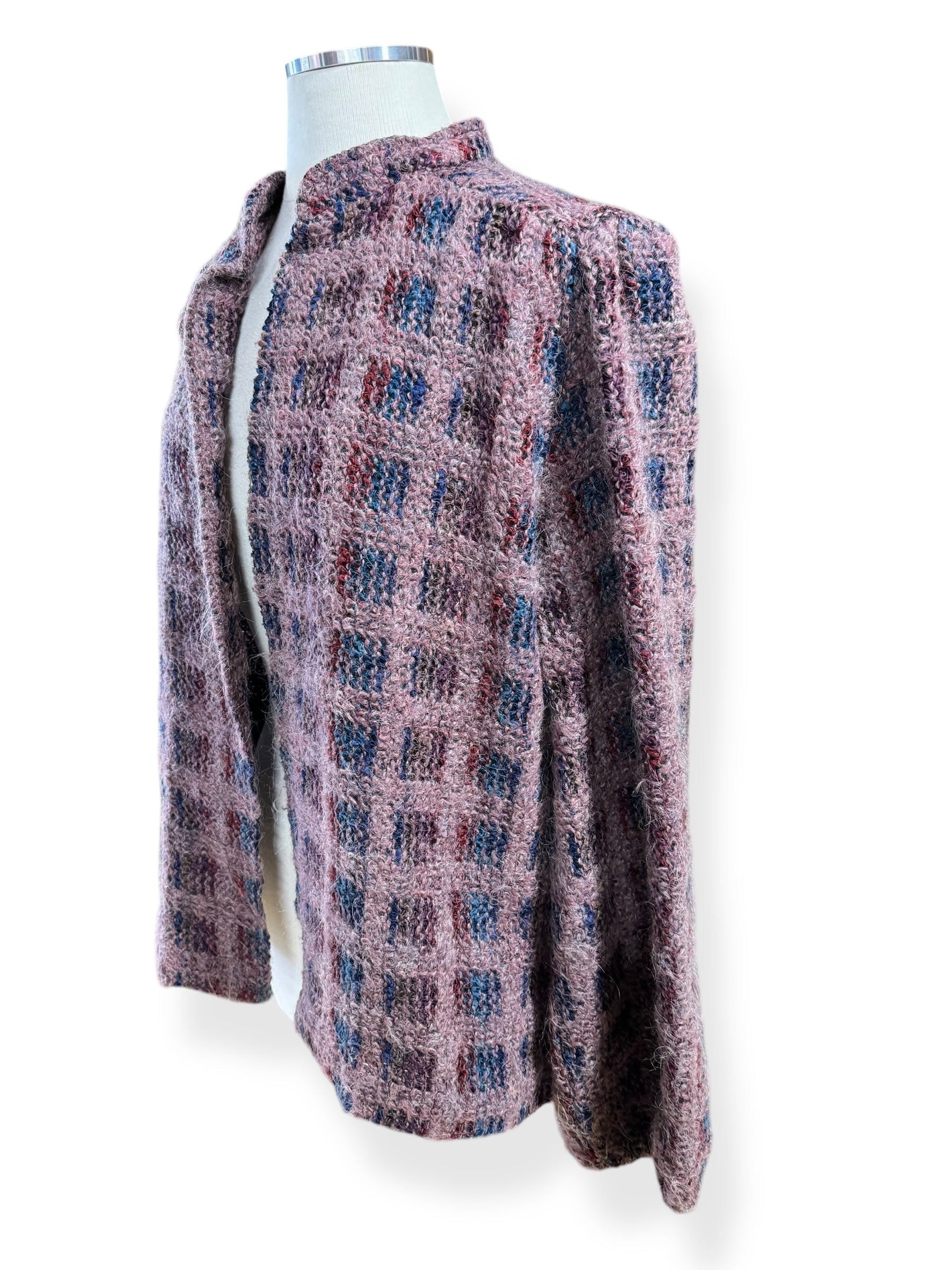 Side view of 1980s Florence Henderson Grandma Cardigan L