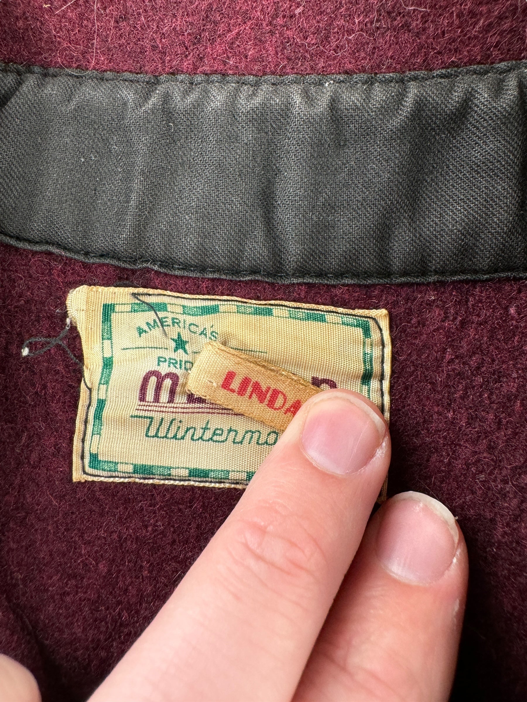 Name on Vintage Maroon CPO Top SZ M AS IS