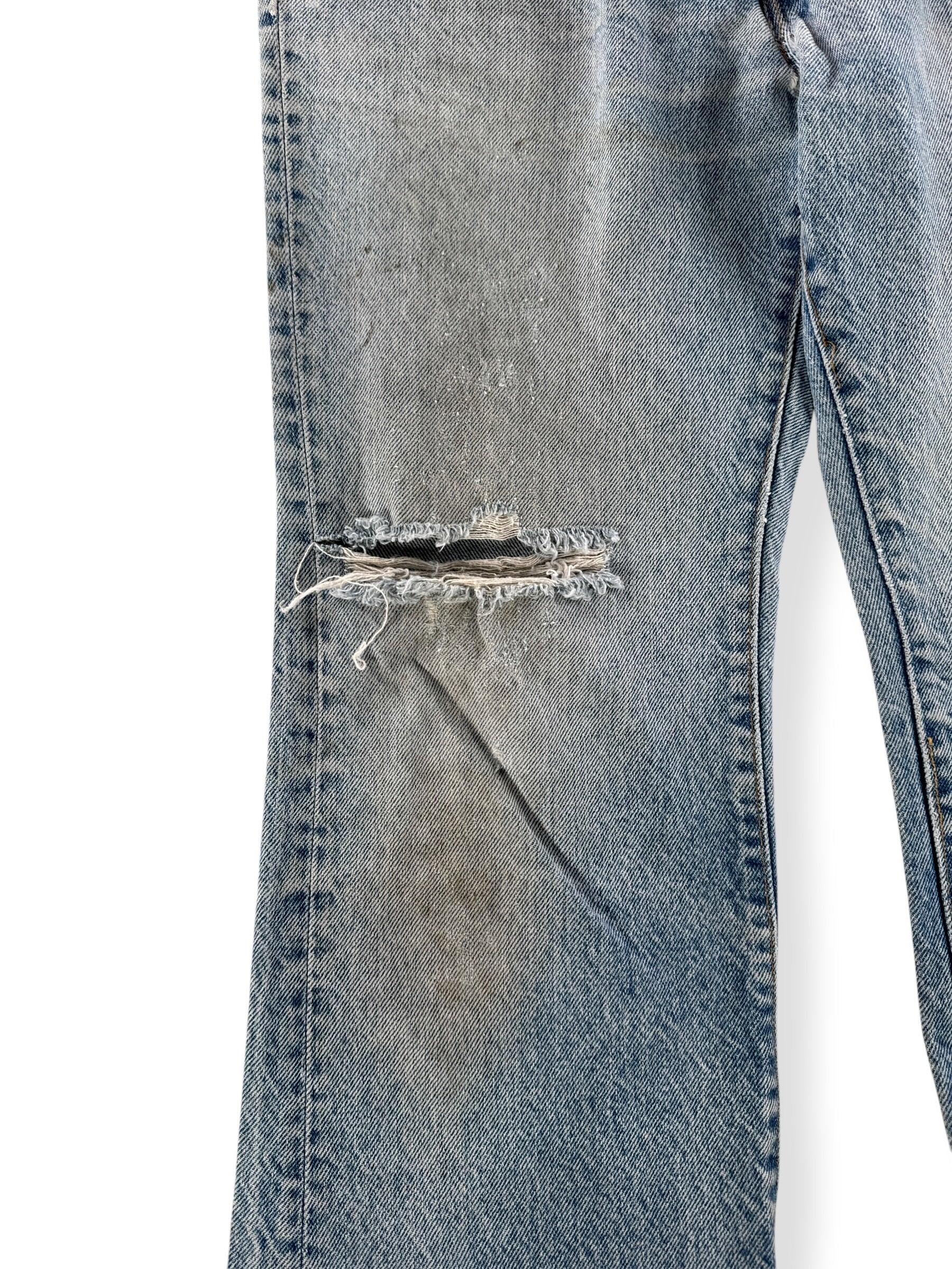 Hole on Vintage 70s Talon Zip Levis 517 Jeans W32