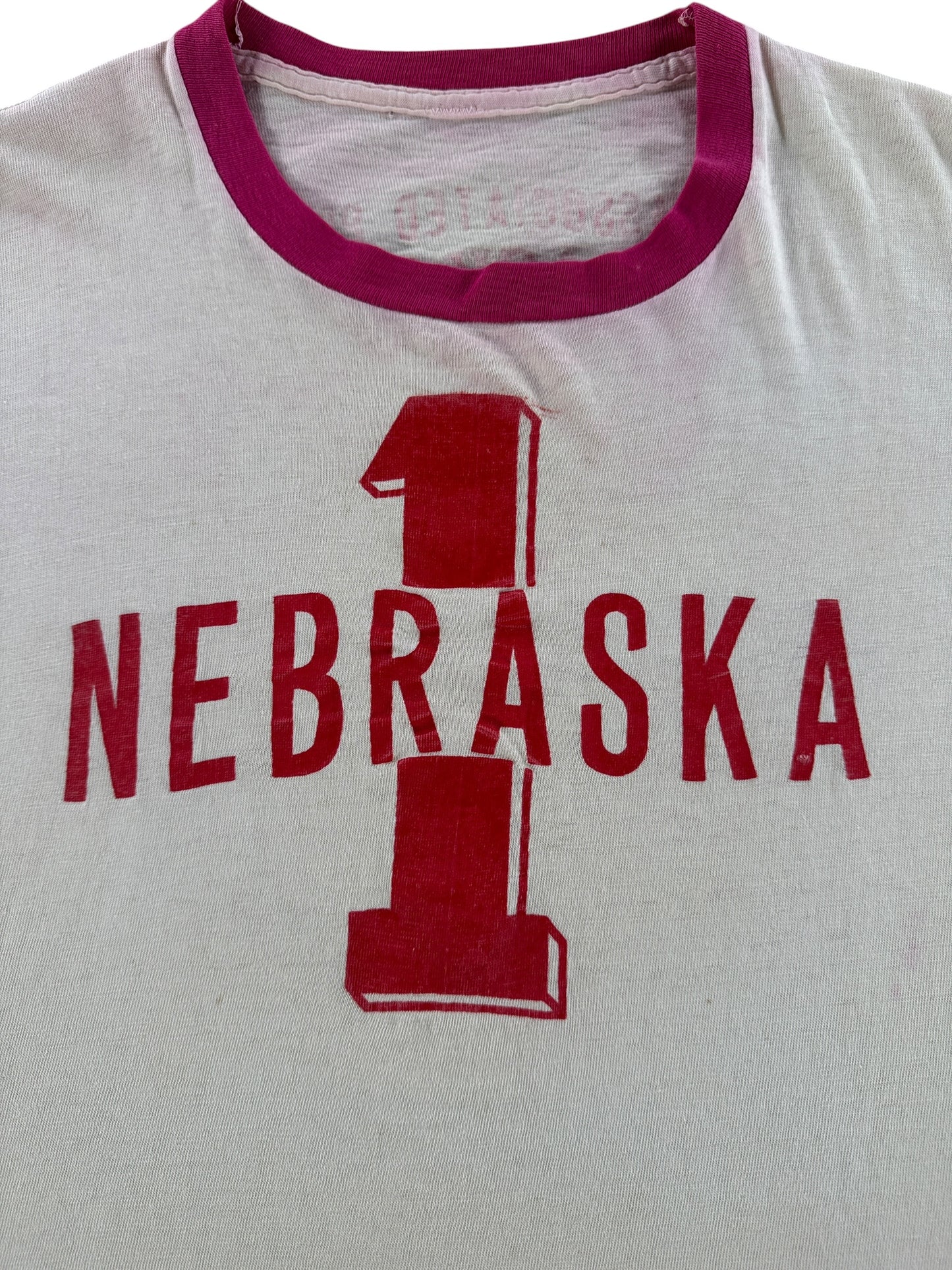 Graphic of Vintage Nebraska 1 Ringer Tee SZ M