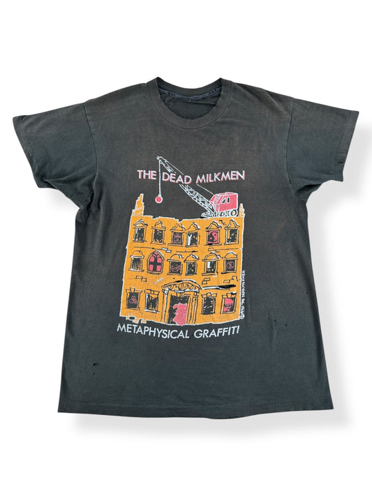 Front of Vintage Repaired Dead Milkmen 1990 Metaphysical Graffiti Tee AS IS SZ L