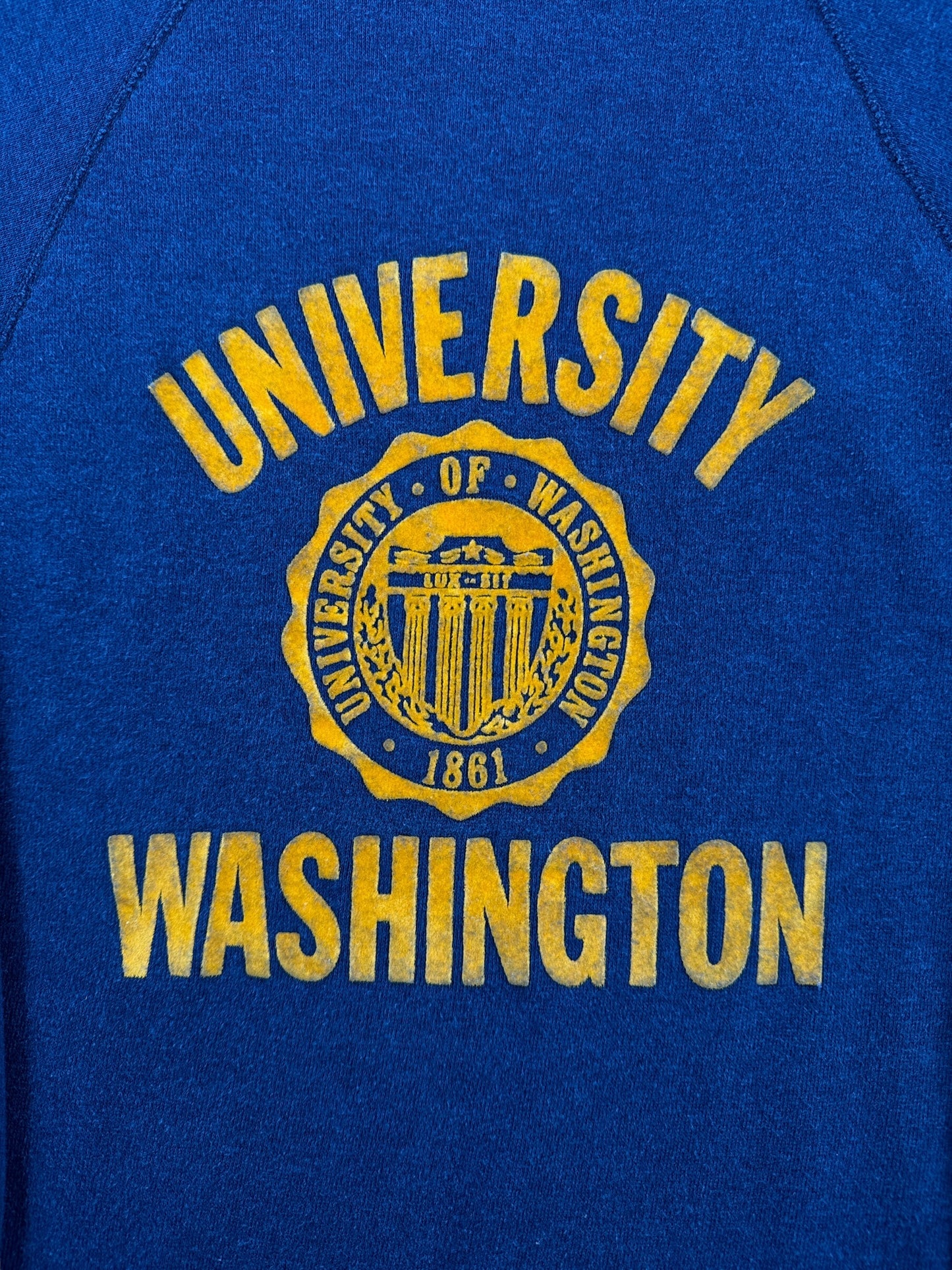Graphic of Vintage Flocked University of Washington Crewneck SZ XS