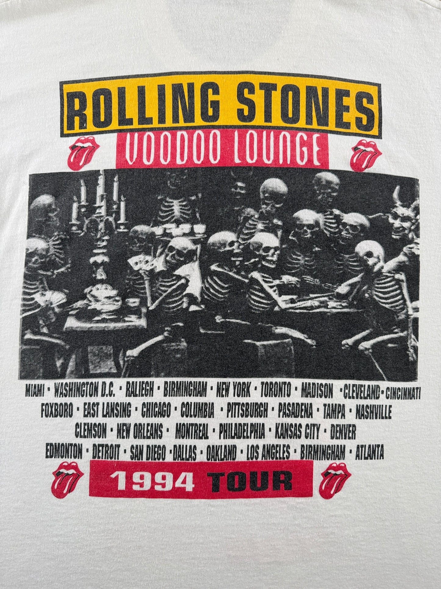 Back Graphic of Vintage Rolling Stones Voodoo Lounge Parking Lot Tee SZ XL