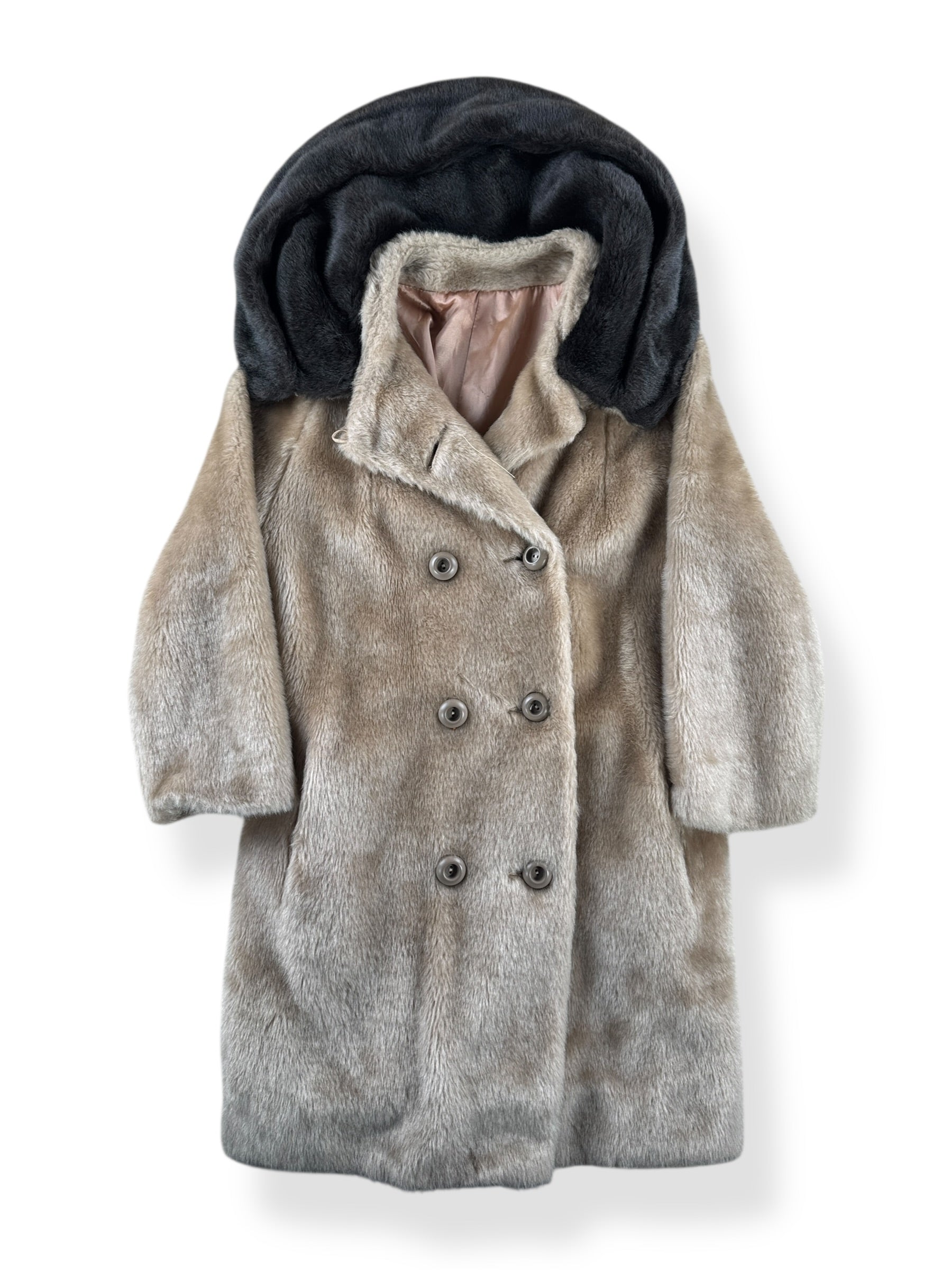 Front of Vintage 60s Faux Fur Coat SZ M