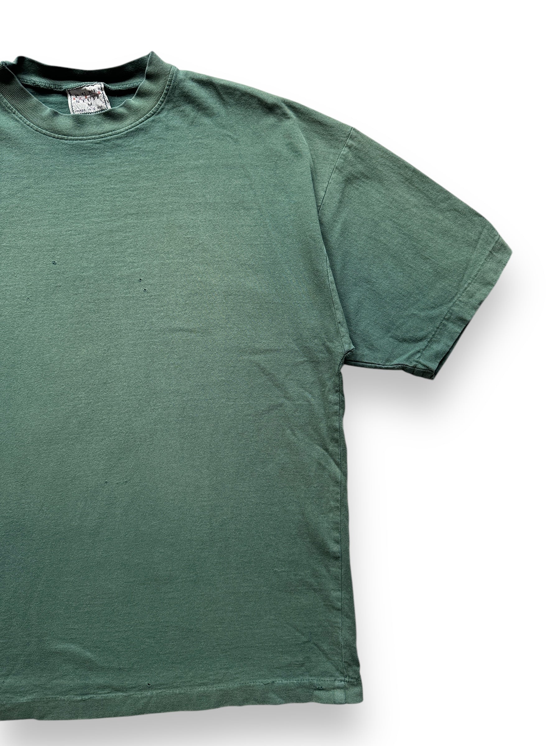 front left of Vintage Green Blank Tee Shirt SZ L