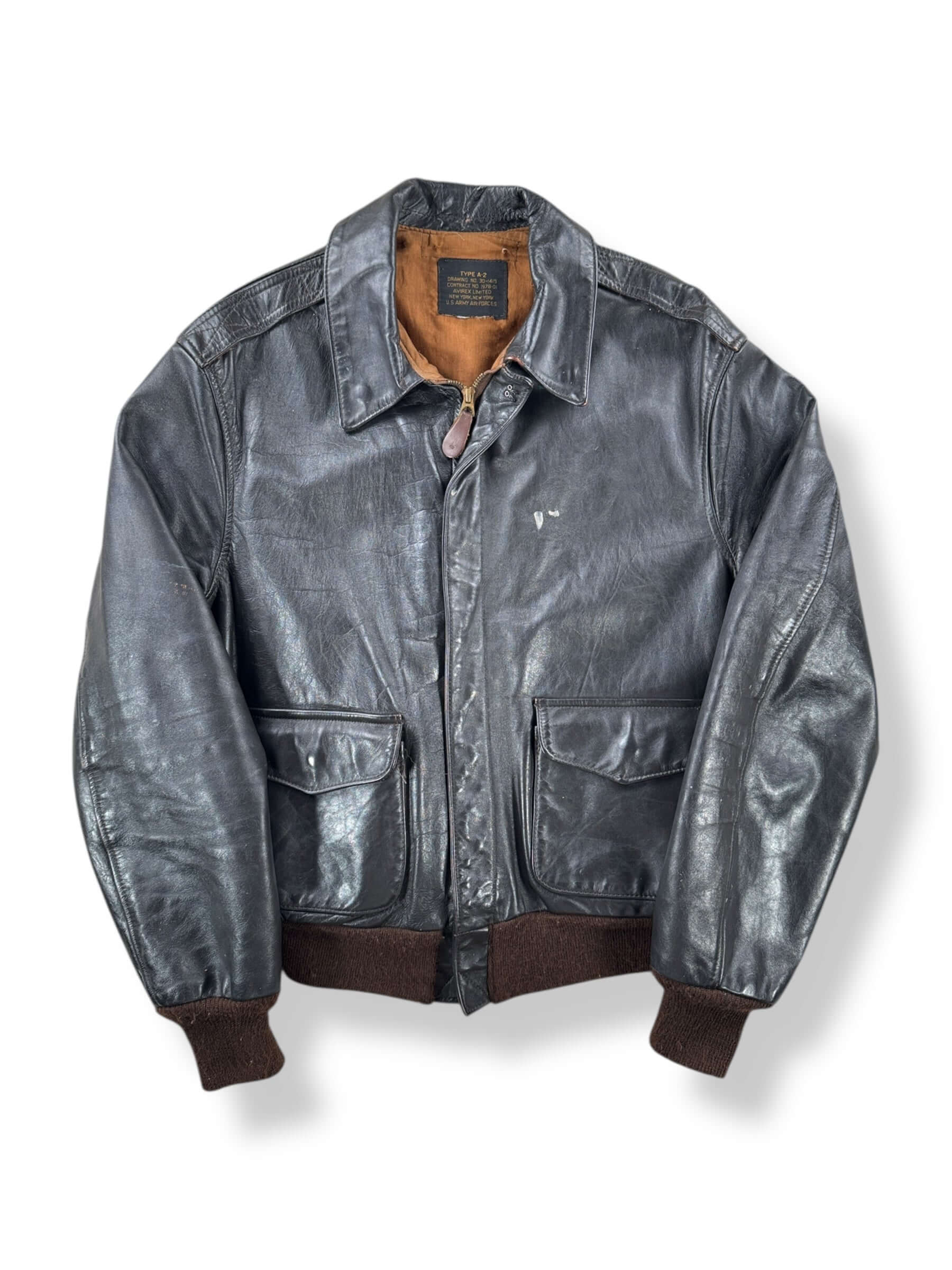 Front of Vintage Avirex A-2 Jacket SZ L