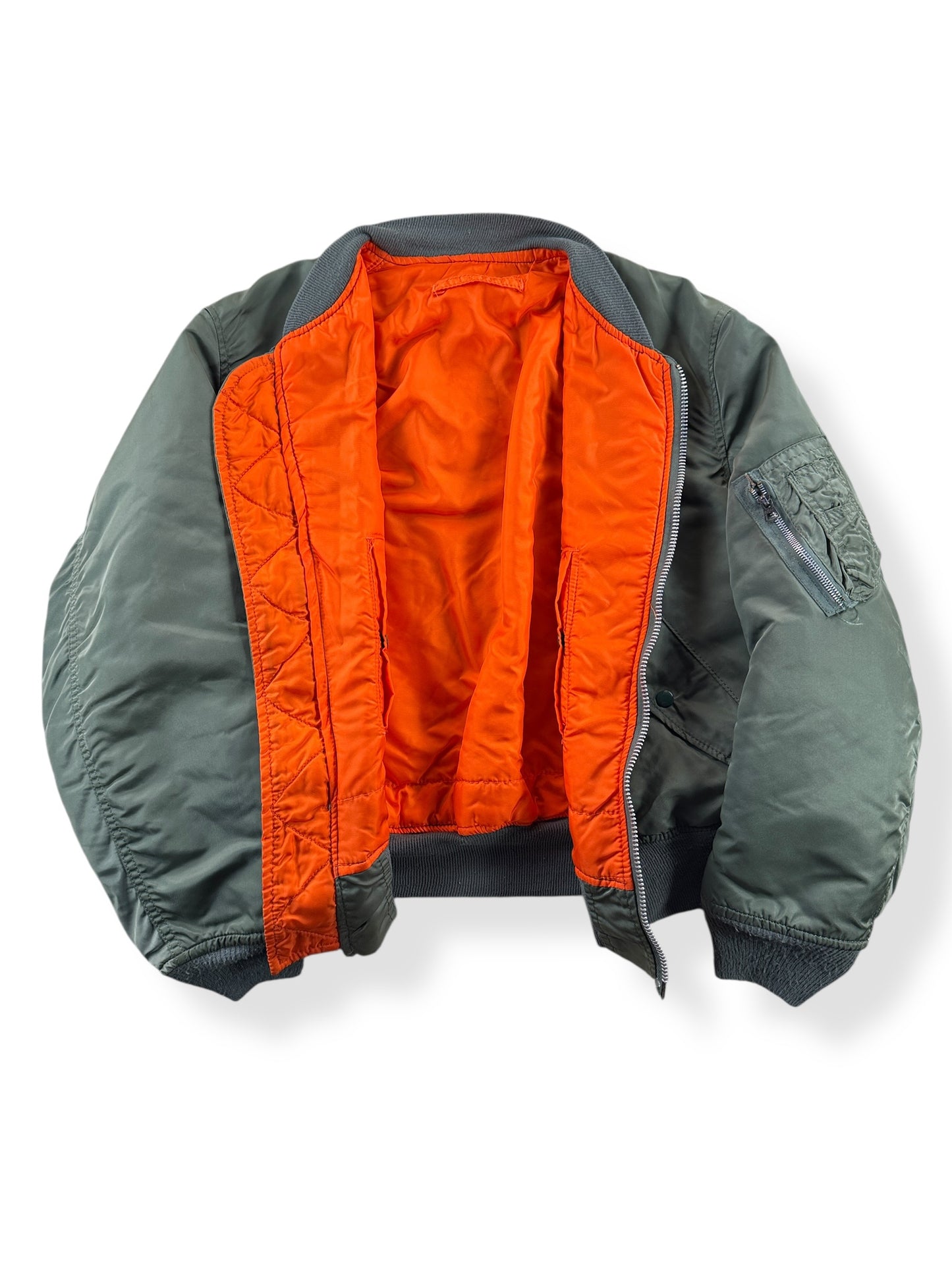 Inside of Vintage Alpha Industries MA1 Bomber Jacket SZ XL