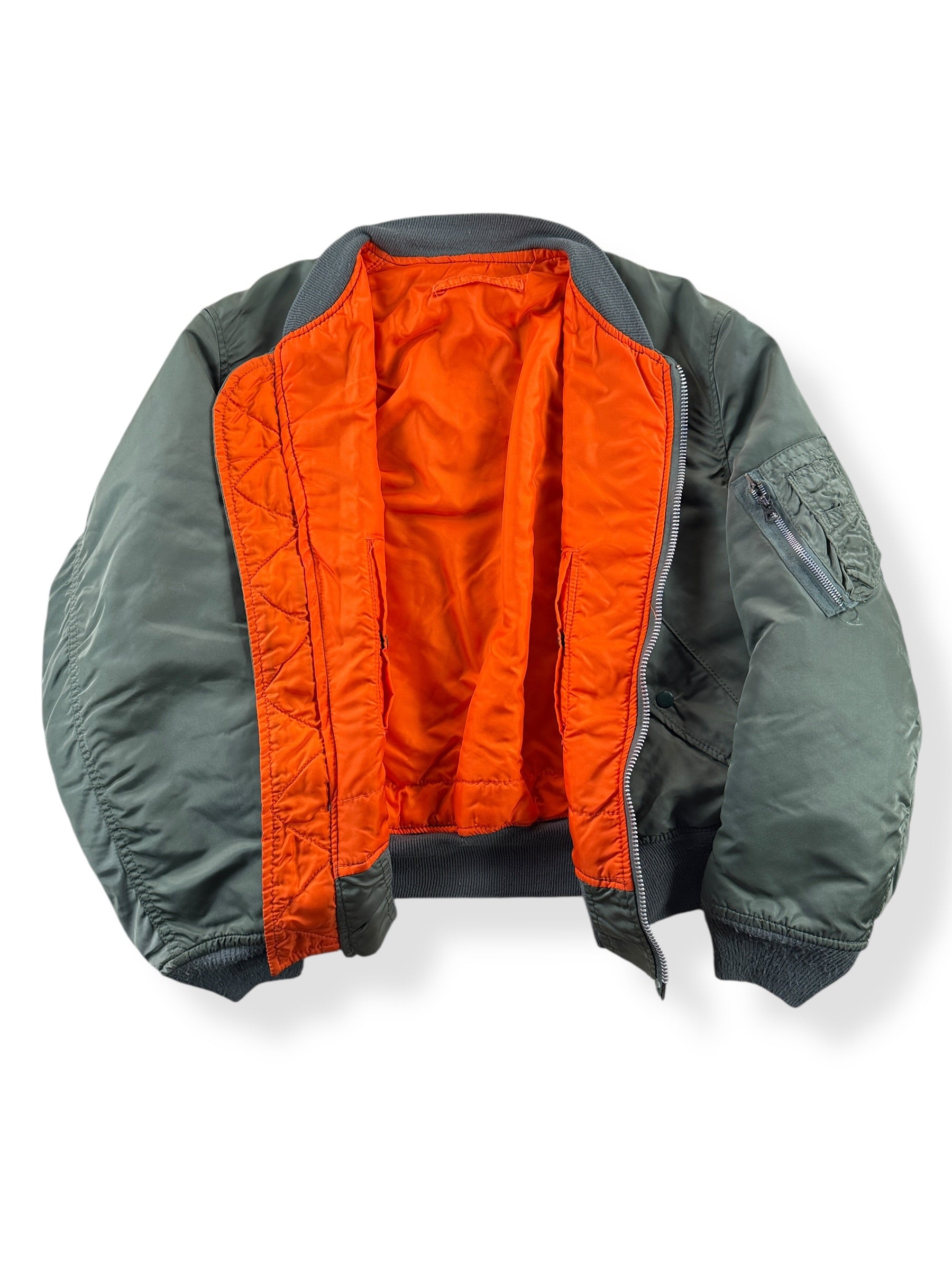 Inside of Vintage Alpha Industries MA1 Bomber Jacket SZ XL