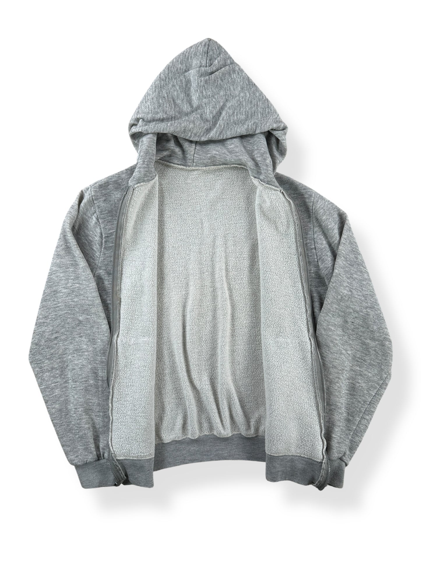 Inside of Vintage Heather Grey Zip Up Hoodie SZ M