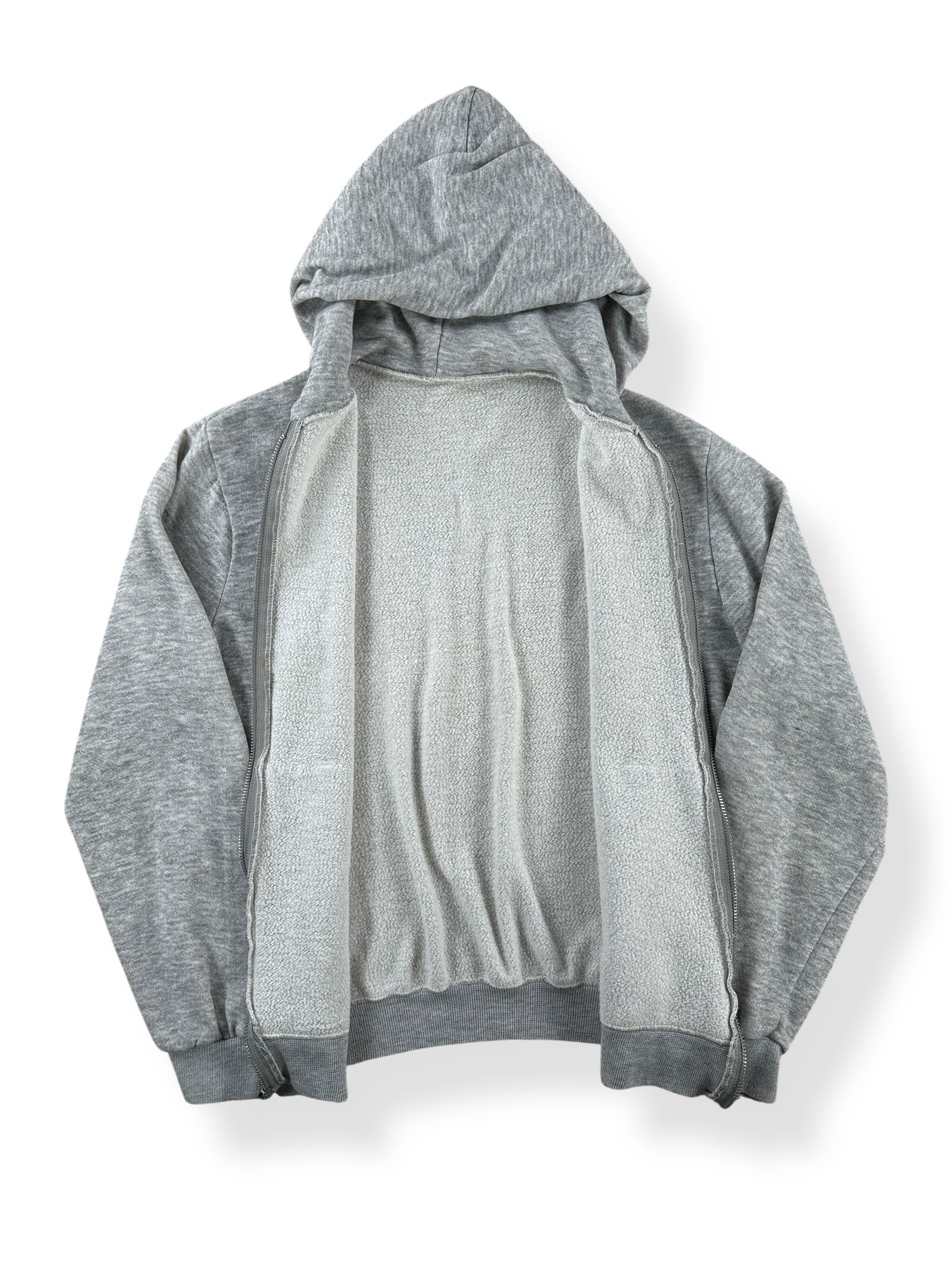 Inside of Vintage Heather Grey Zip Up Hoodie SZ M