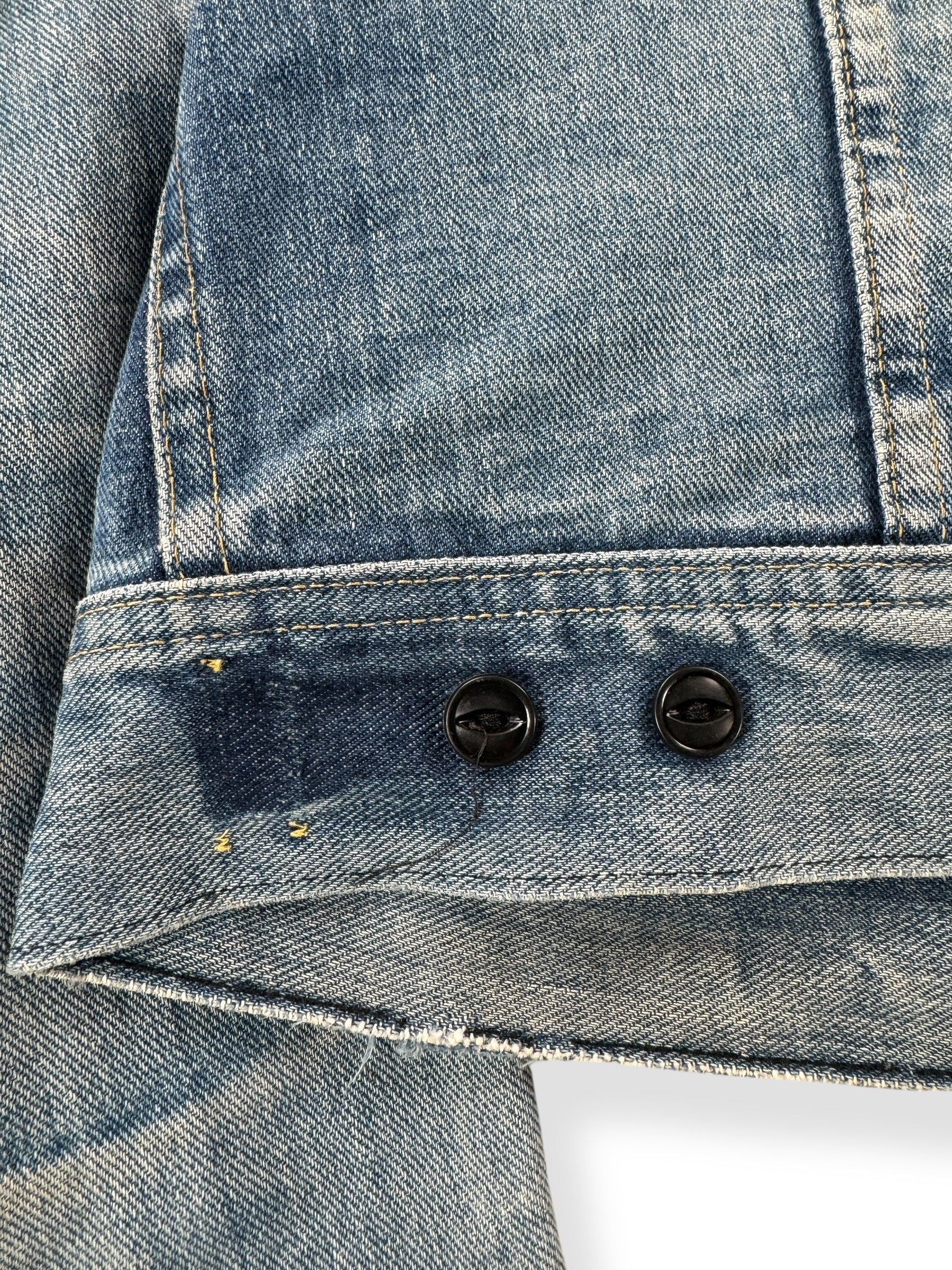 Missing Tab on 80s Lee 101-J Distressed Jacket SZ 44 Long