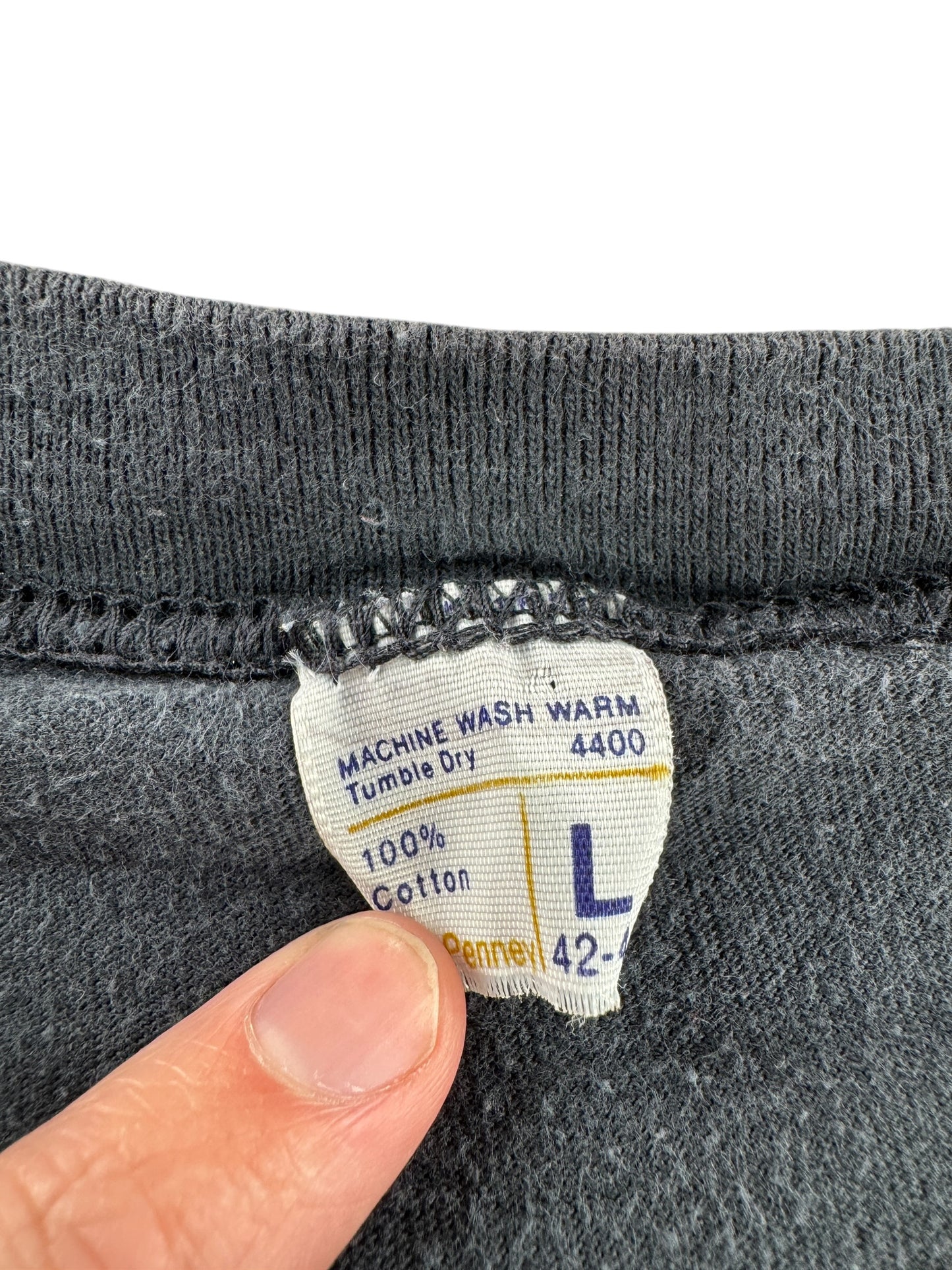 Tag on Vintage JC Penney Black Pocket Tee SZ L (Fits M)
