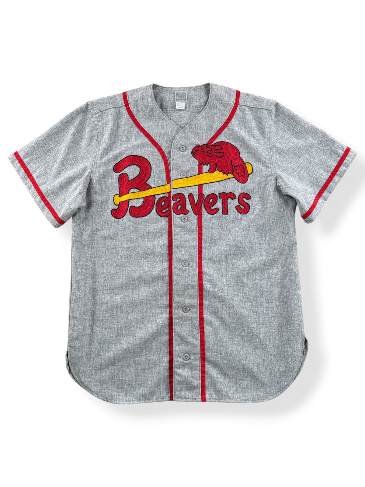 Front of Ebbets Field Beavers Wool Baseball Jersey SZ M