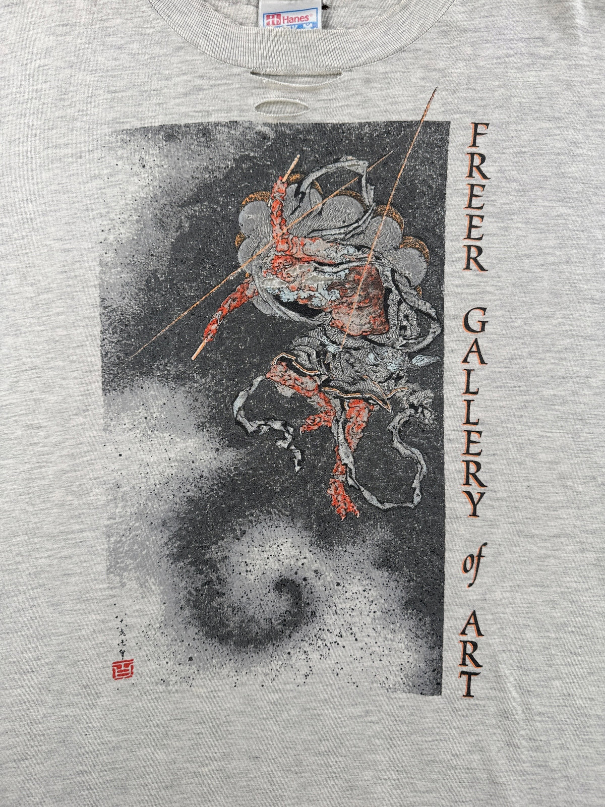 Graphic on Vintage Cropped 90s Thunder God Freer Gallery of Art Tee SZ XL