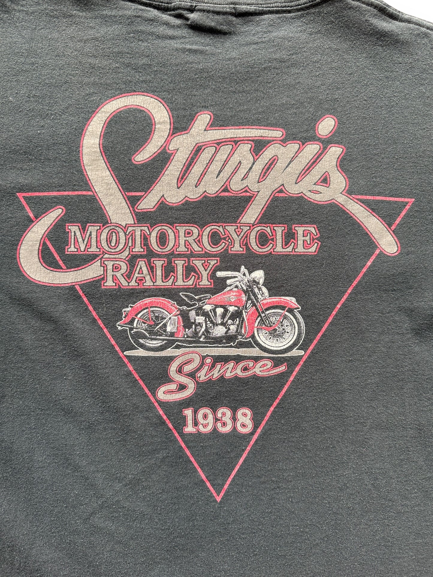 back graphic of Vintage Broken Spoke Saloon Sturgis Tee SZ L