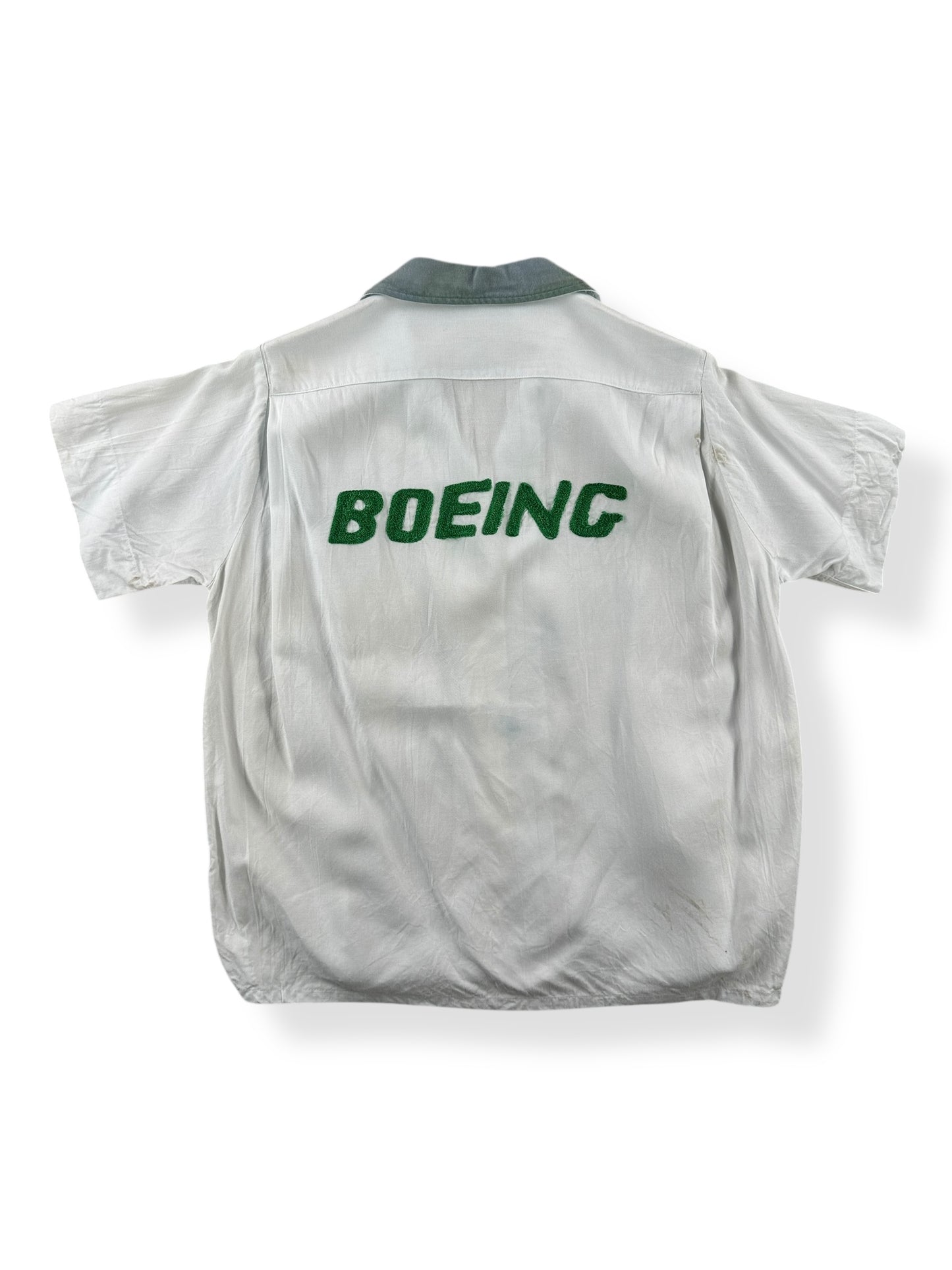Back of Vintage Boeing Bowling Shirt SZ S AS IS