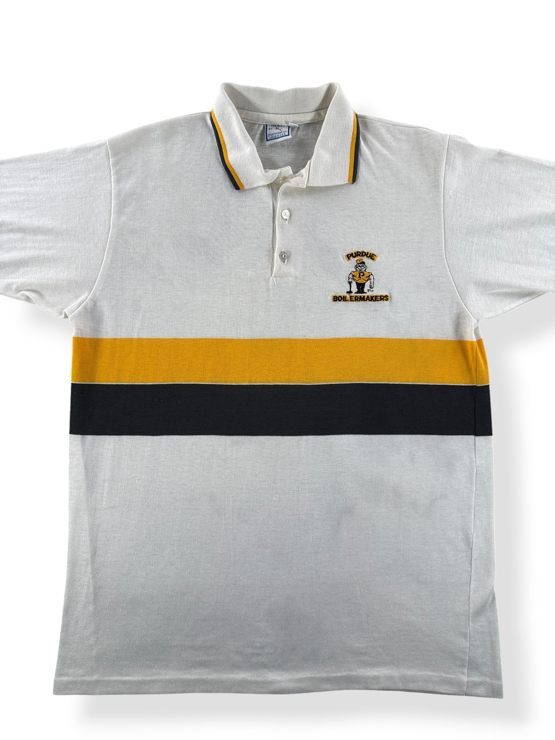 Front Close Up of Vintage Purdue Boilermakers Polo SZ L