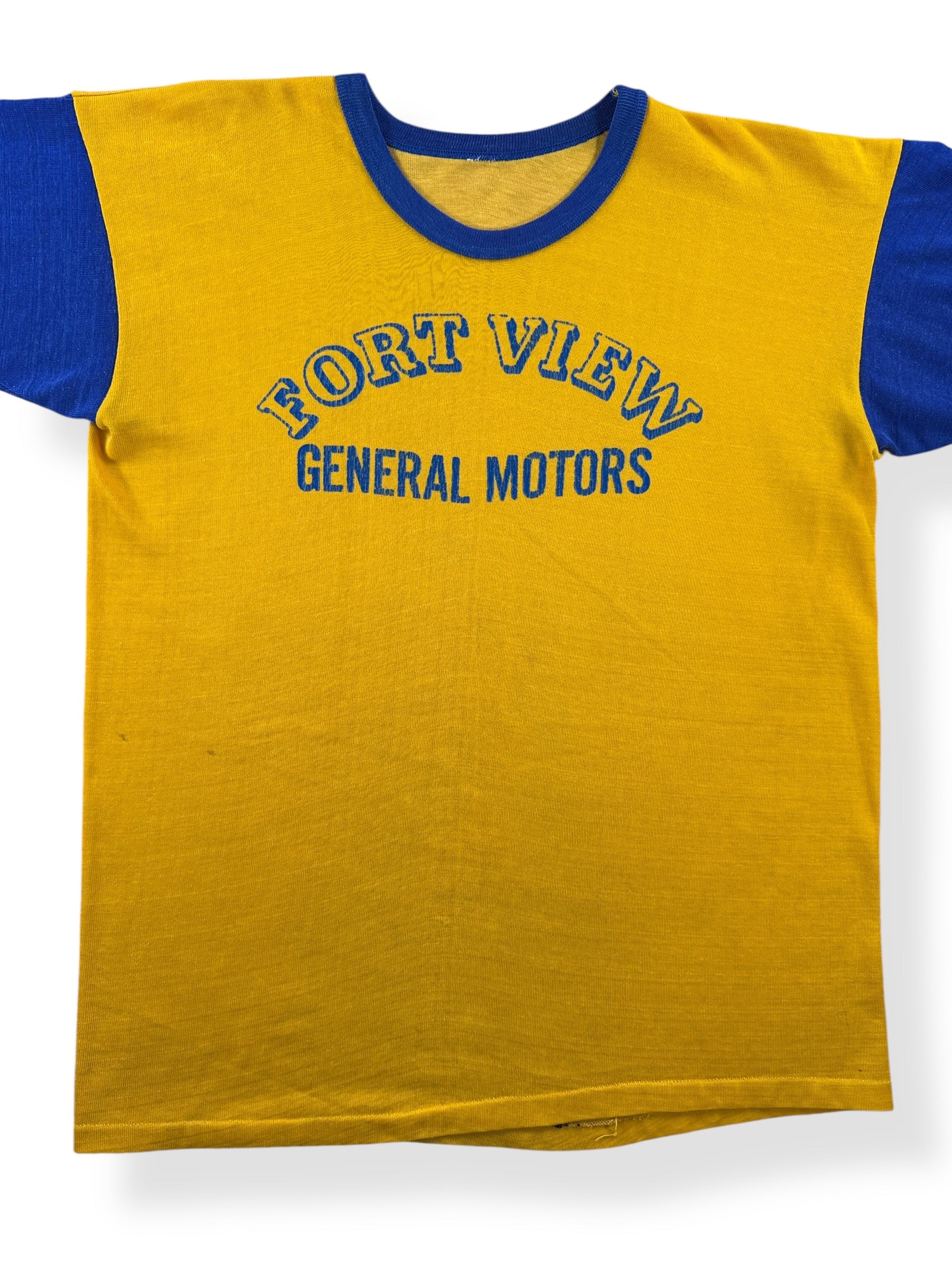 Front Close Up of Vintage 60s General Motors Durene Jersey SZ L