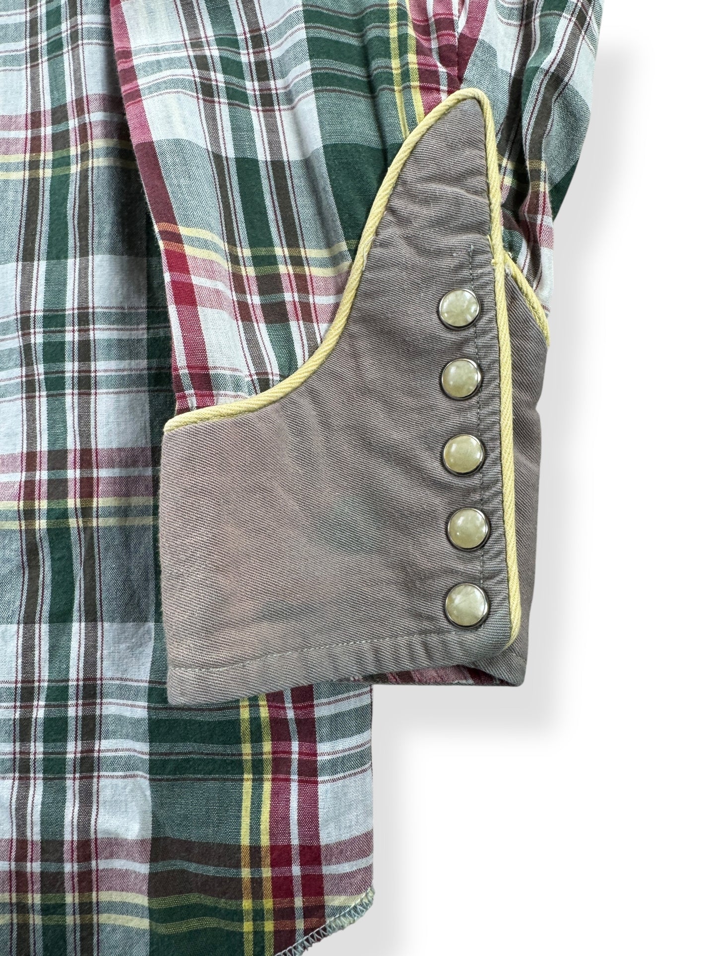 Cuff on Vintage California Ranchwear Plaid Pearl Snap SZ L