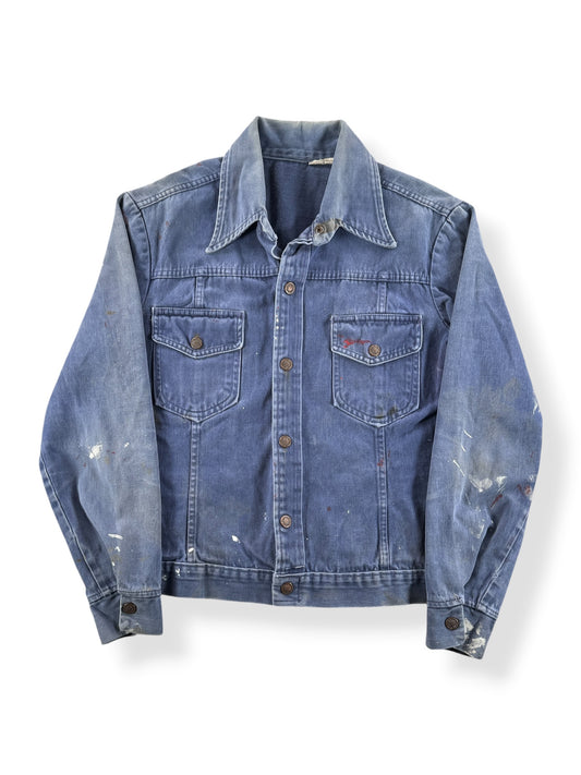 Front of Vintage Distressed Moleskin Trucker Jacket SZ S