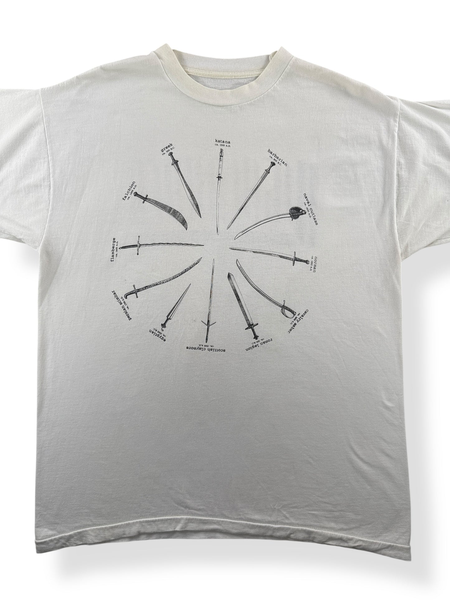 Front Close Up of Vintage Highlander Sword Tee SZ L