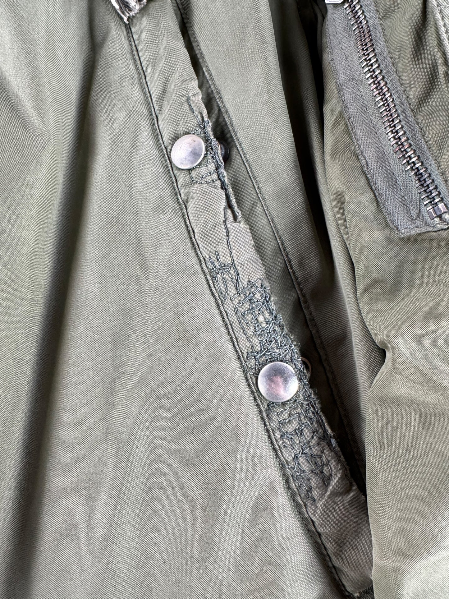 Repairs on Vintage Repaired N-3B Parka SZ L