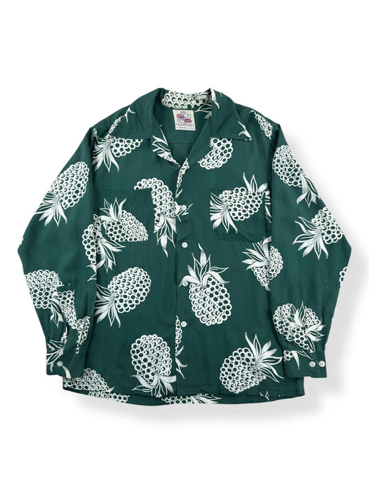 Front of Vintage Long Sleeve Kahanamoku Aloha Shirt SZ L