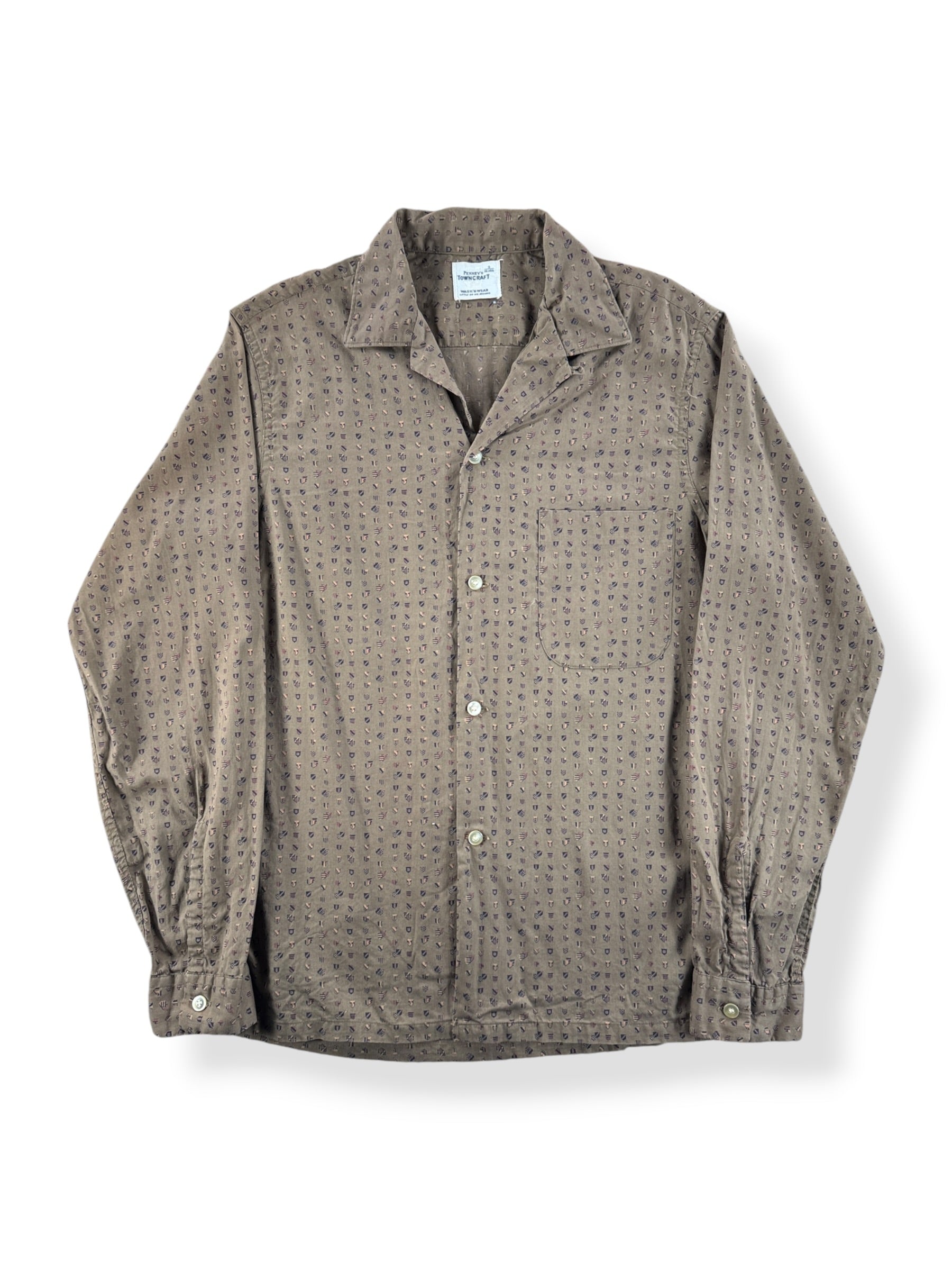 Front of Vintage 60s Towncraft Loop Collar Shirt SZ S