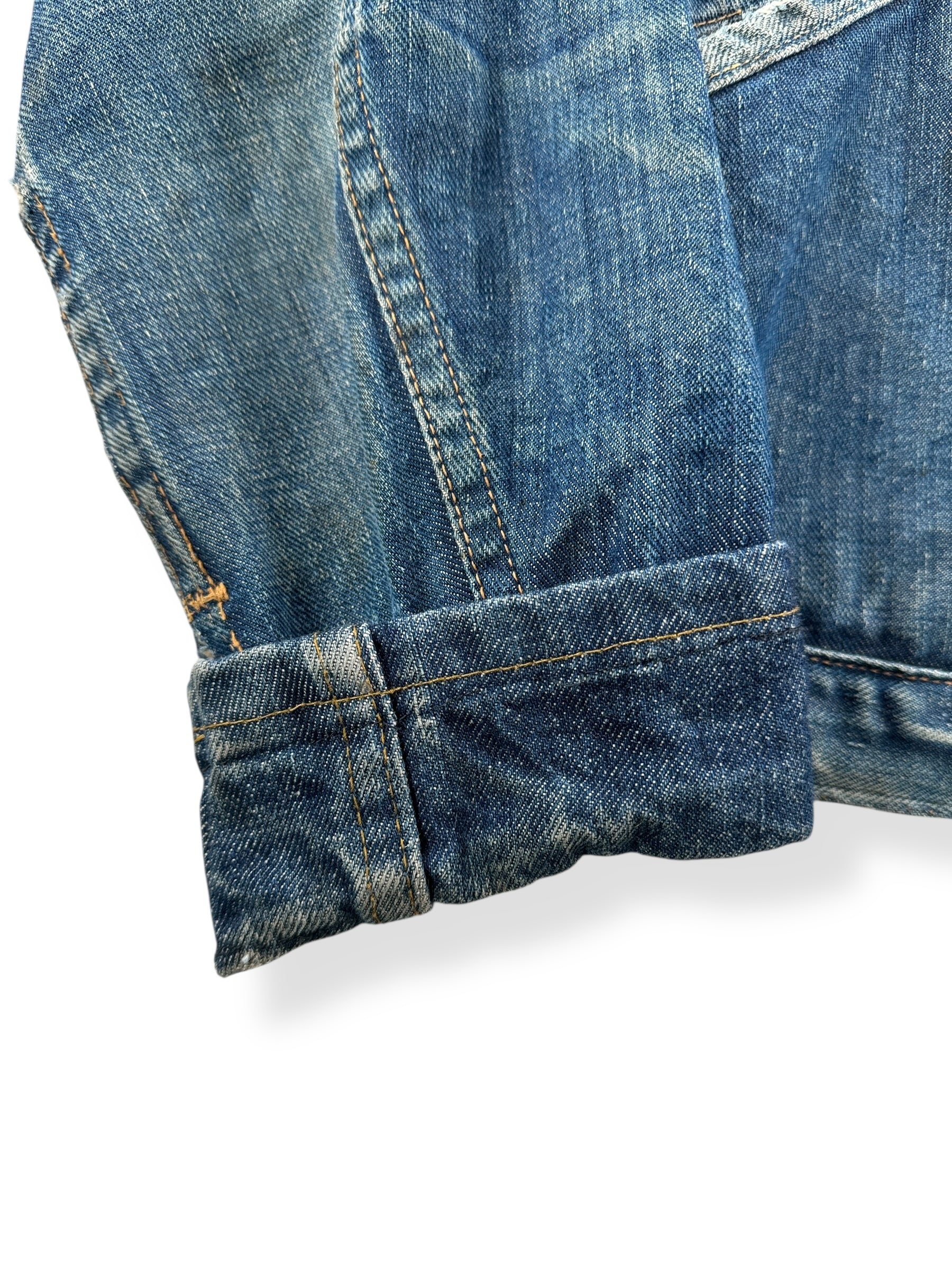 Sewn Cuff on Vintage Wrangler Blue Bell 11MJZ Trucker Jacket SZ 36
