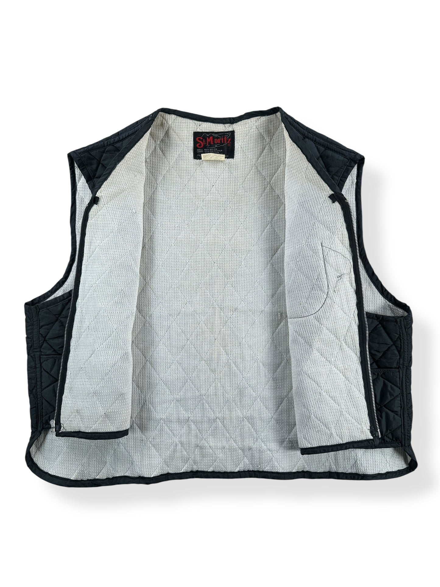 Inside of Vintage St. Moritz Light Quilted Vest SZ XXL