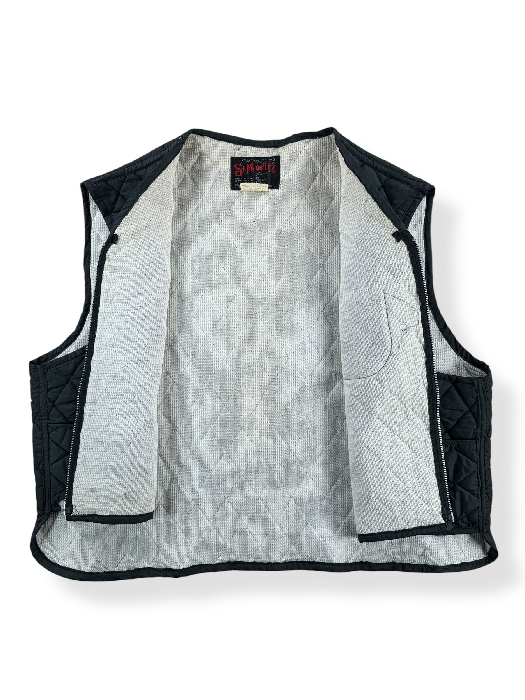 Inside of Vintage St. Moritz Light Quilted Vest SZ XXL