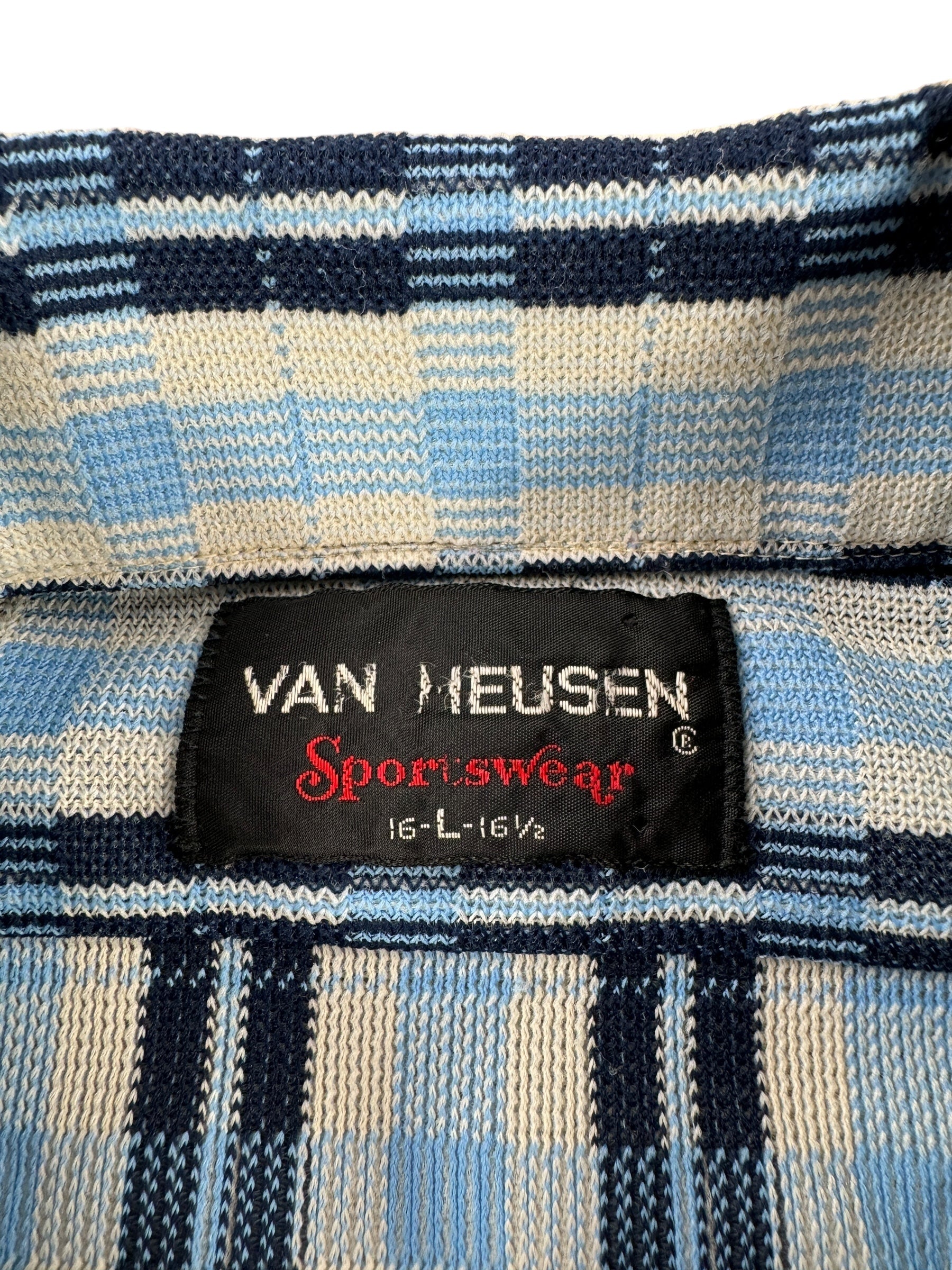Tag on Vintage 70s Van Heusen Longsleeve Button Up Shirt SZ L