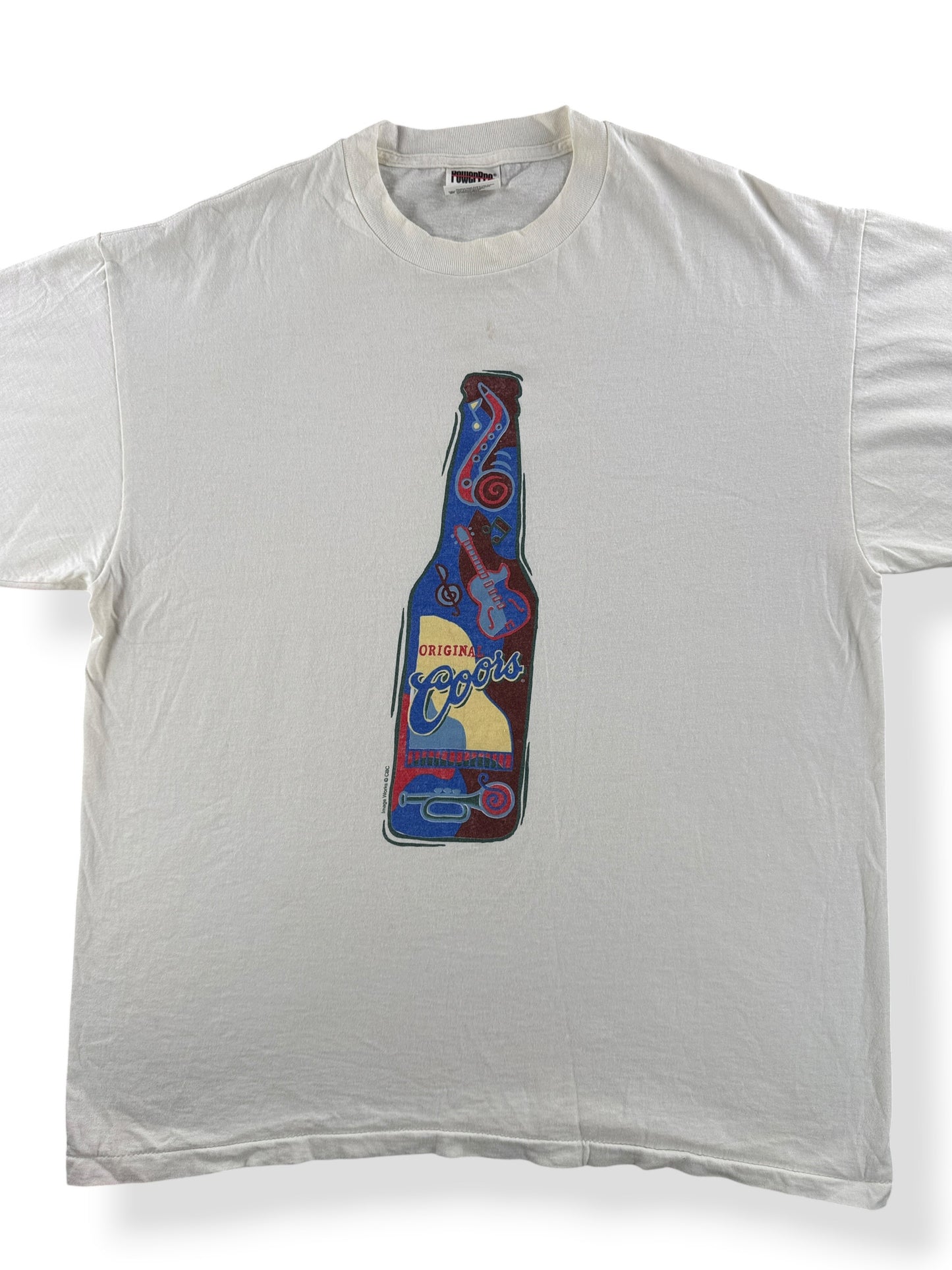 Front Close Up of Vintage Coors Original Tee SZ XL