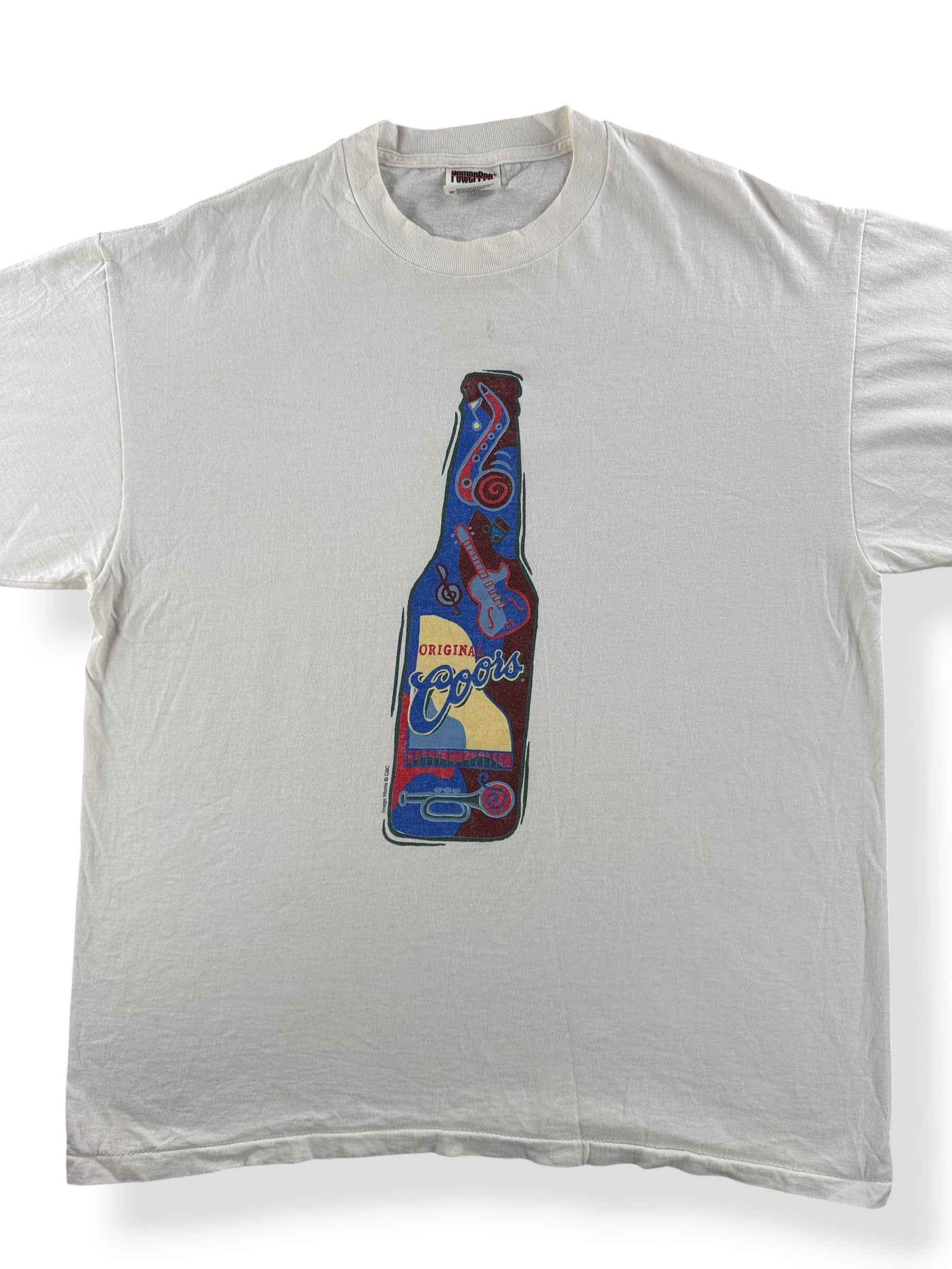 Front Close Up of Vintage Coors Original Tee SZ XL