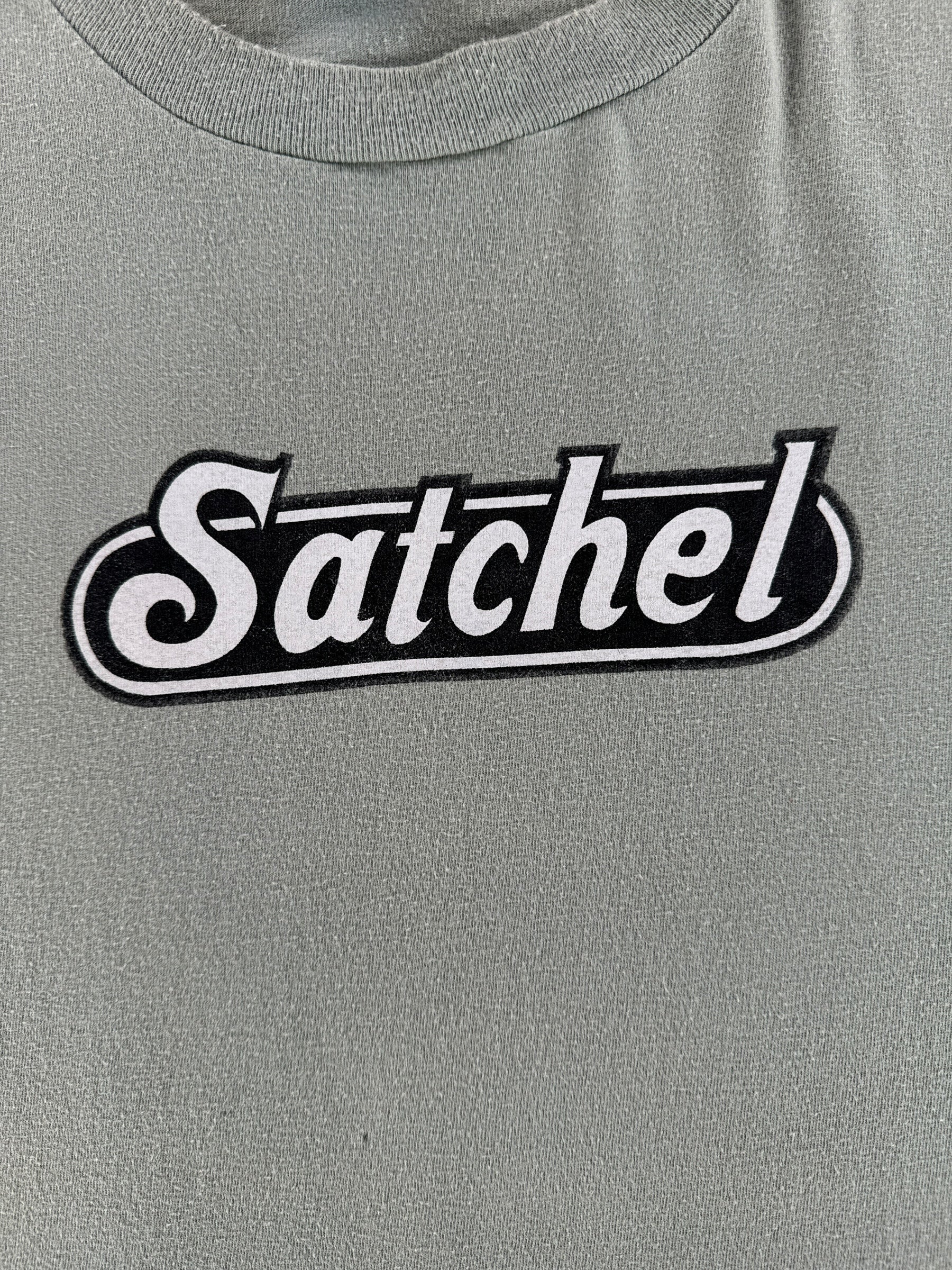 Front Graphic of Vintage Satchel Logo Tee SZ XL